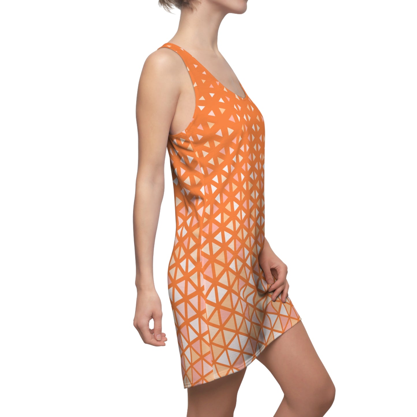 Buntes Dreieck Racerback Kleid – Trendige Sommer Damenmode