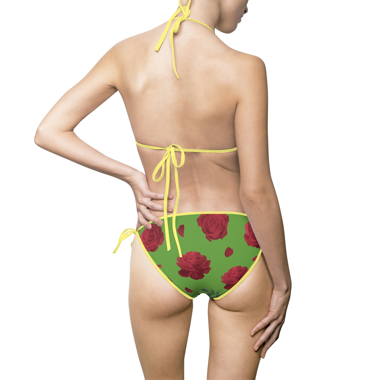 Damen Bikini Floral Print Zweiteiler Push Up Strand Pool schwarz