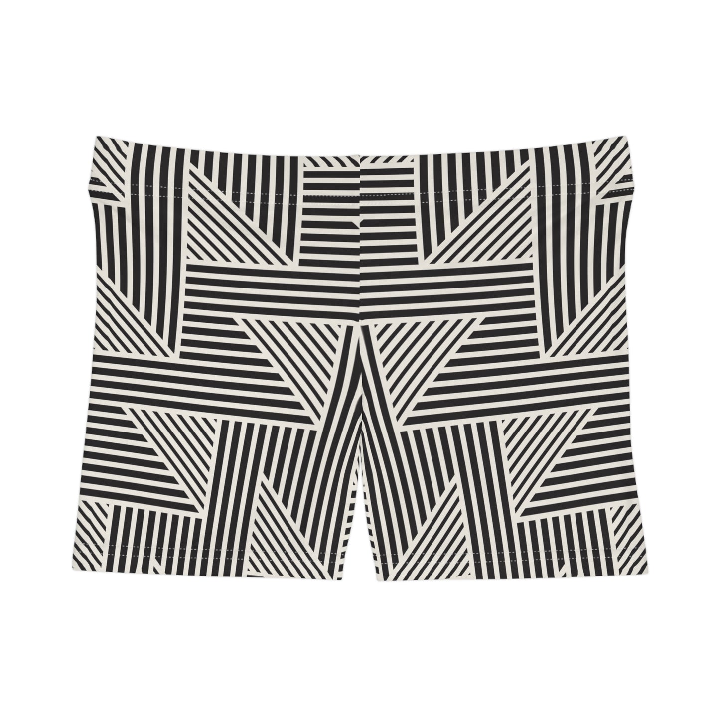 Damen Shorts Schwarz Weiss Geometrie Print Style Comfort