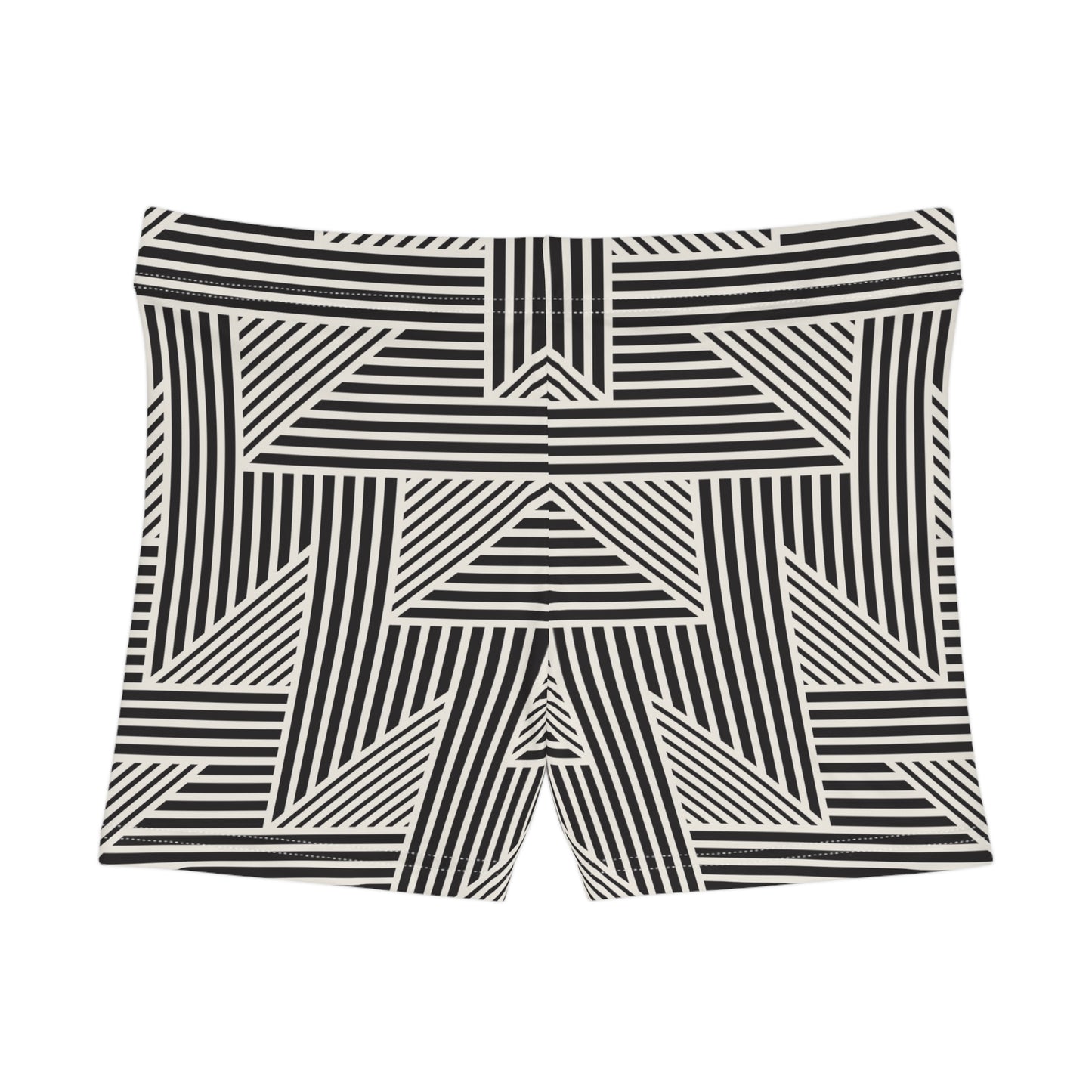 Damen Shorts Schwarz Weiss Geometrie Print Style Comfort