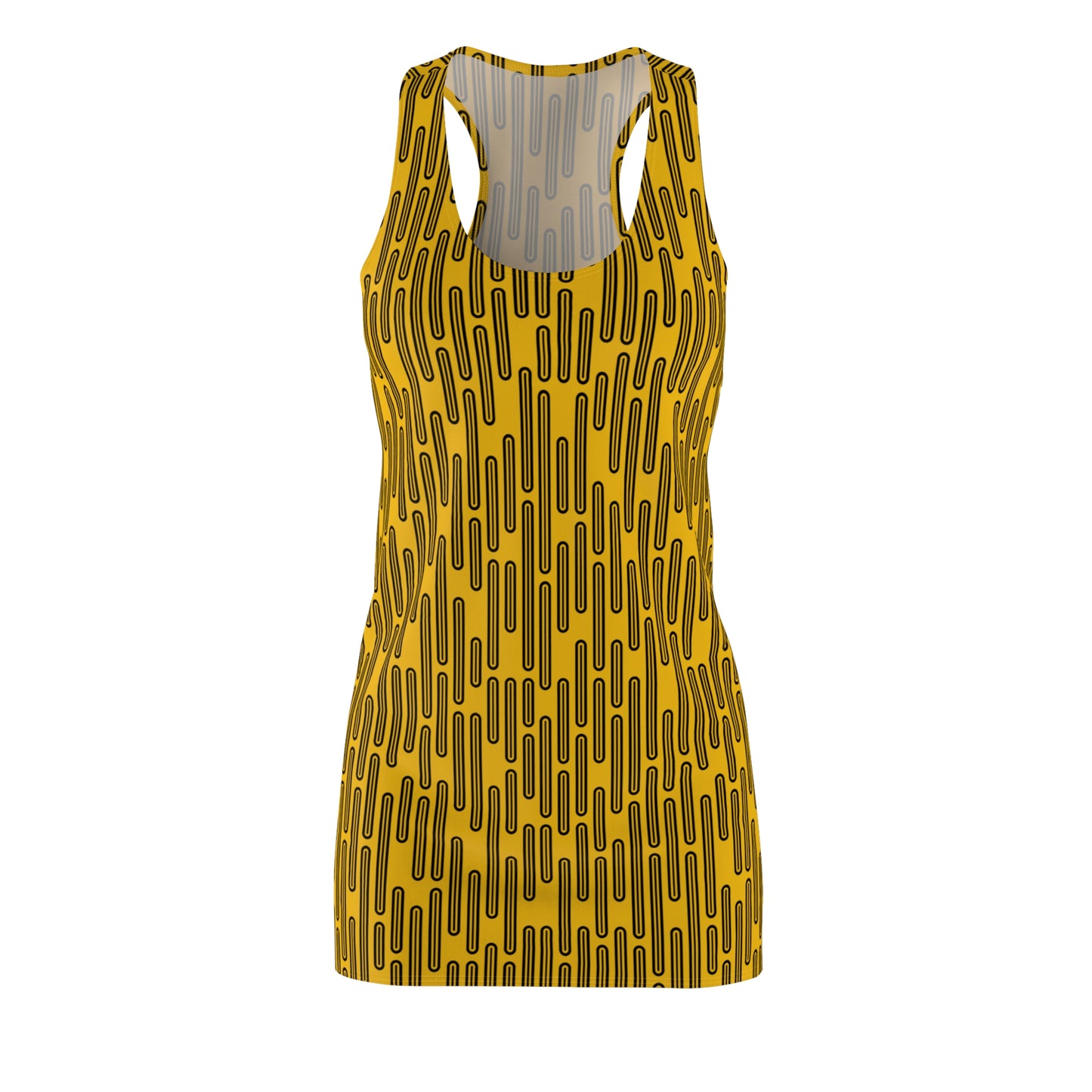 Vertikal Muster Racerback Kleid – Schwarz Gelb Damenmode