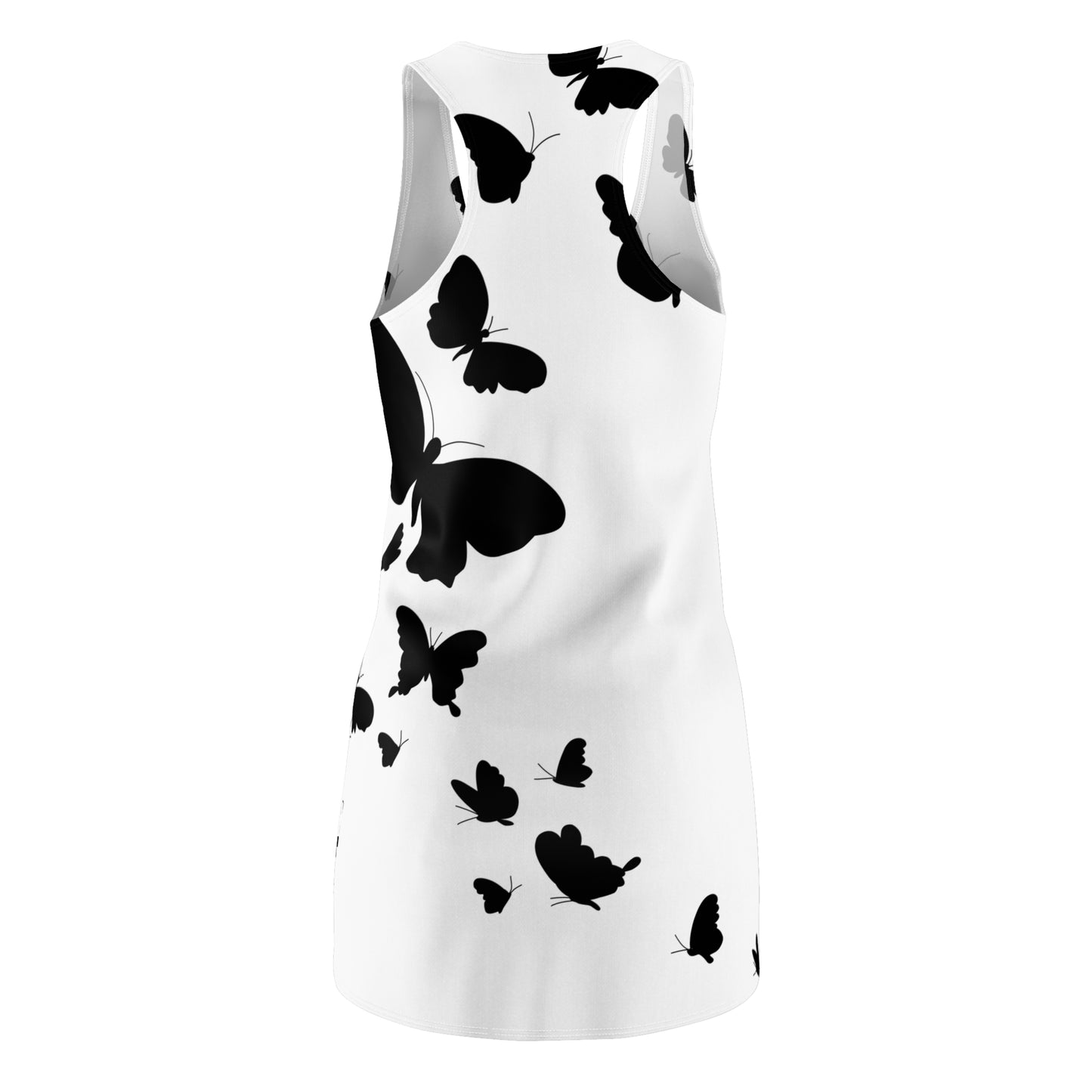 Racerback Kleid mit Schmetterlingsmuster – Weißes Sommerkleid Leicht Casual