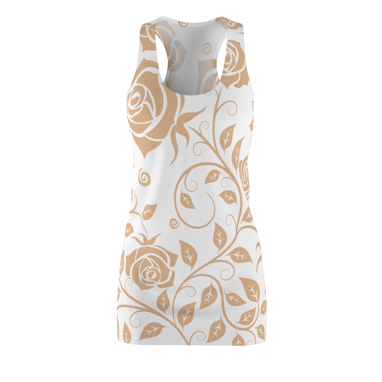 Floral Racerback Kleid Rose – Elegant in Beige & Weiß