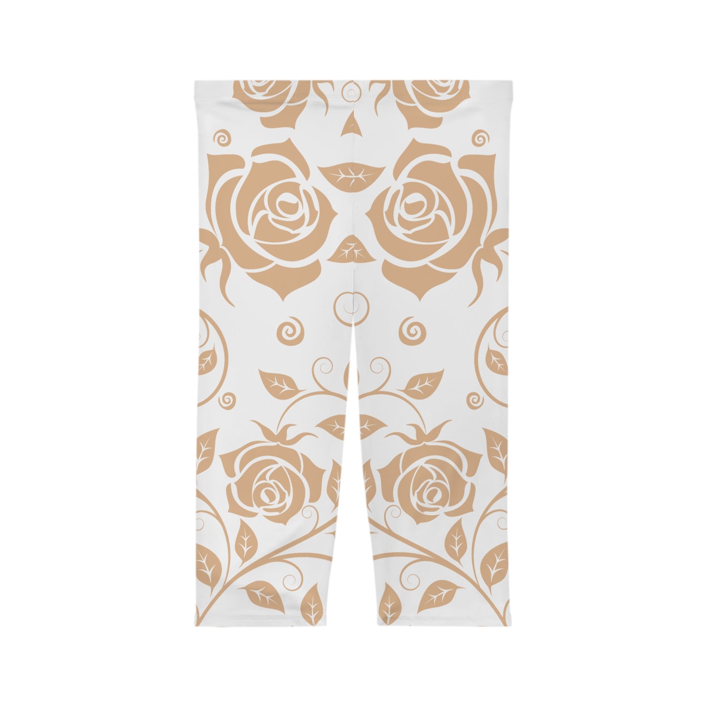 Damen Capri Leggings Blumenmuster Elegant Bequeme Yoga Fitness Hose