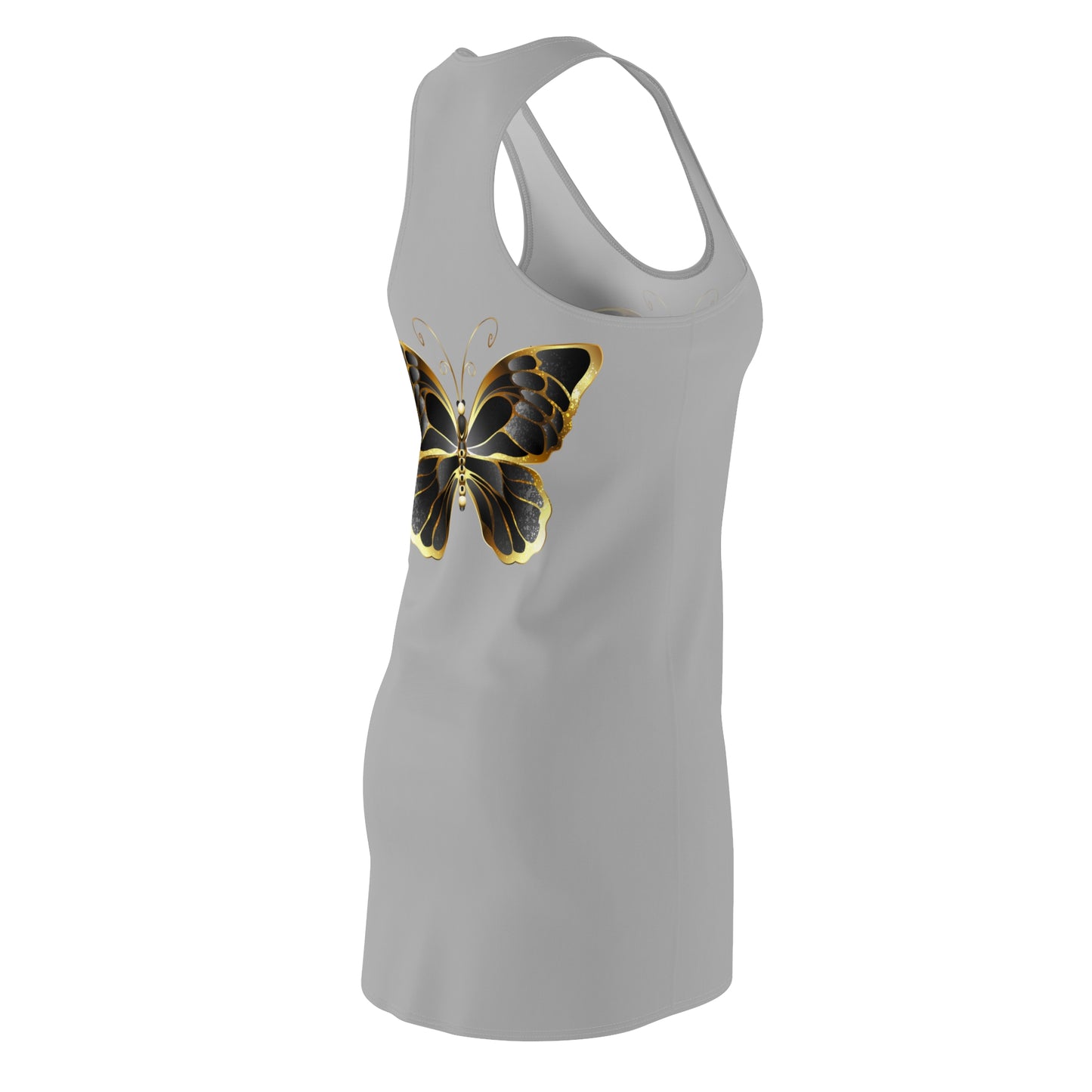 Grau Schmetterling Racerback Kleid Sommerkleid