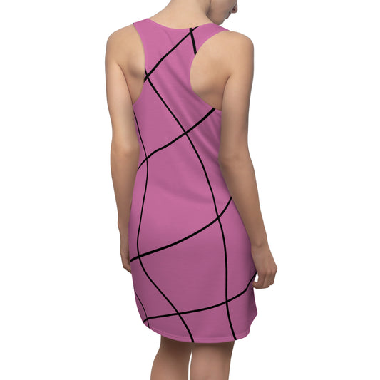 Abstrakt Linien Racerback Kleid – Modernes Sommerkleid
