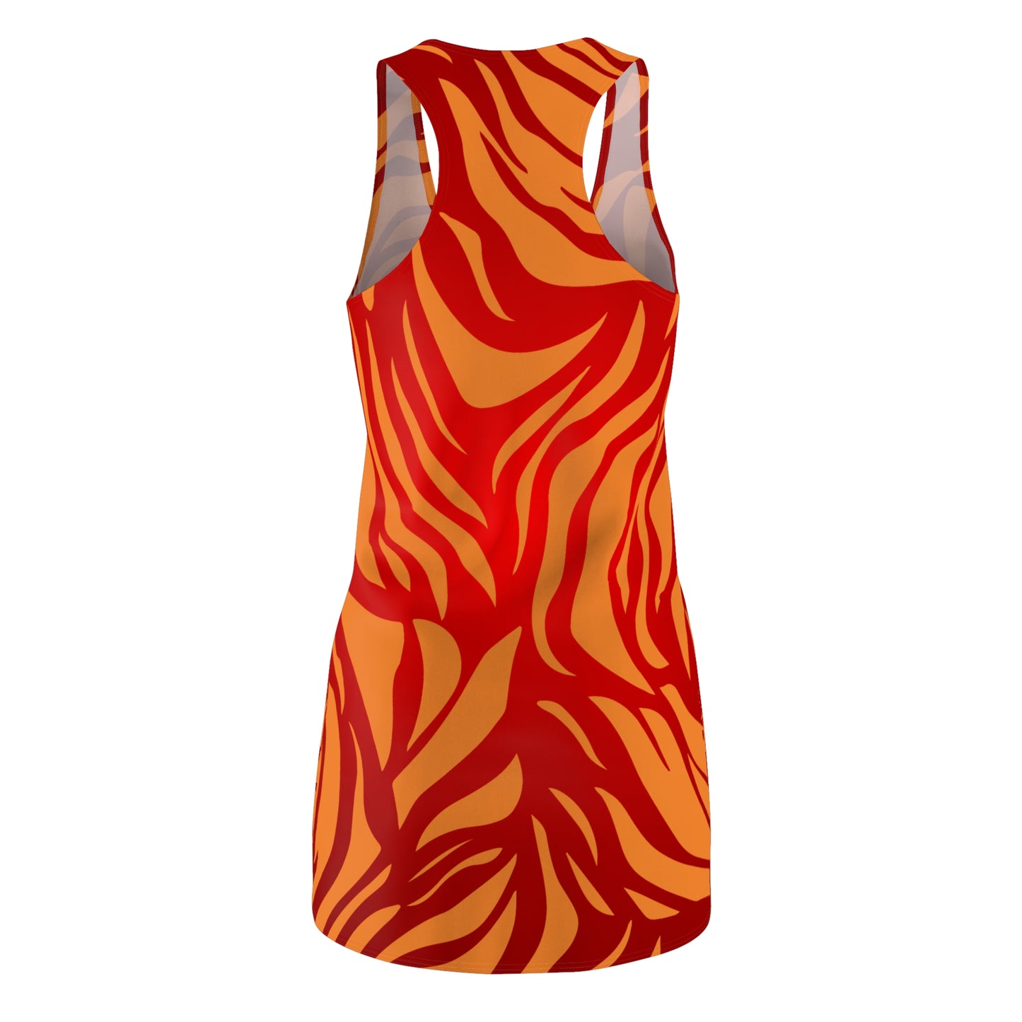Zebra Print Racerback Kleid – Rot Orange Sommerkleid
