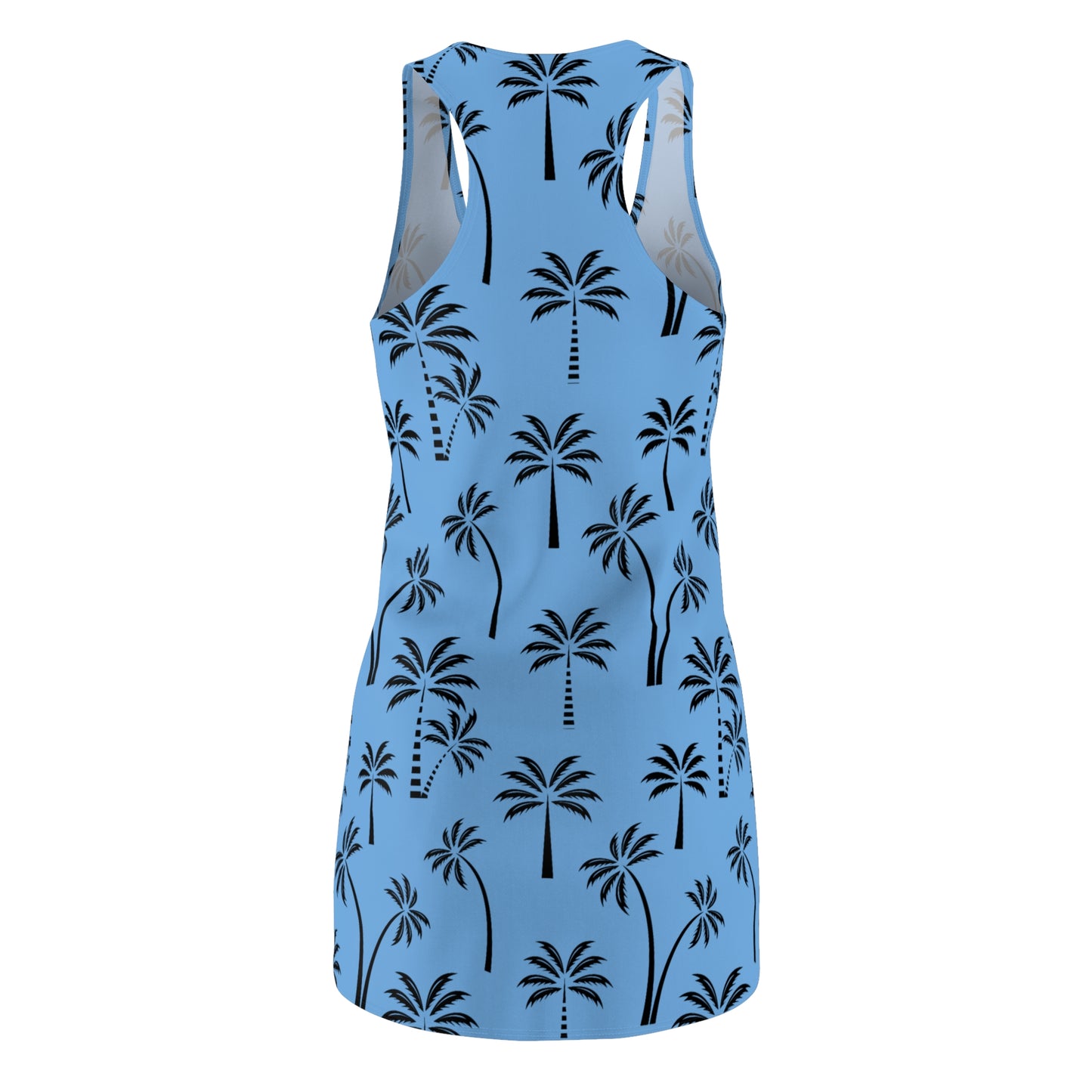 Hellblau Palmen Racerback Kleid – Leichtes Sommerkleid