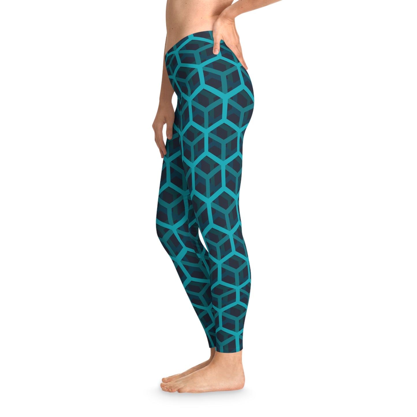 Damen Leggings Geometrisches Muster Stretch Bequeme Fitnesshose