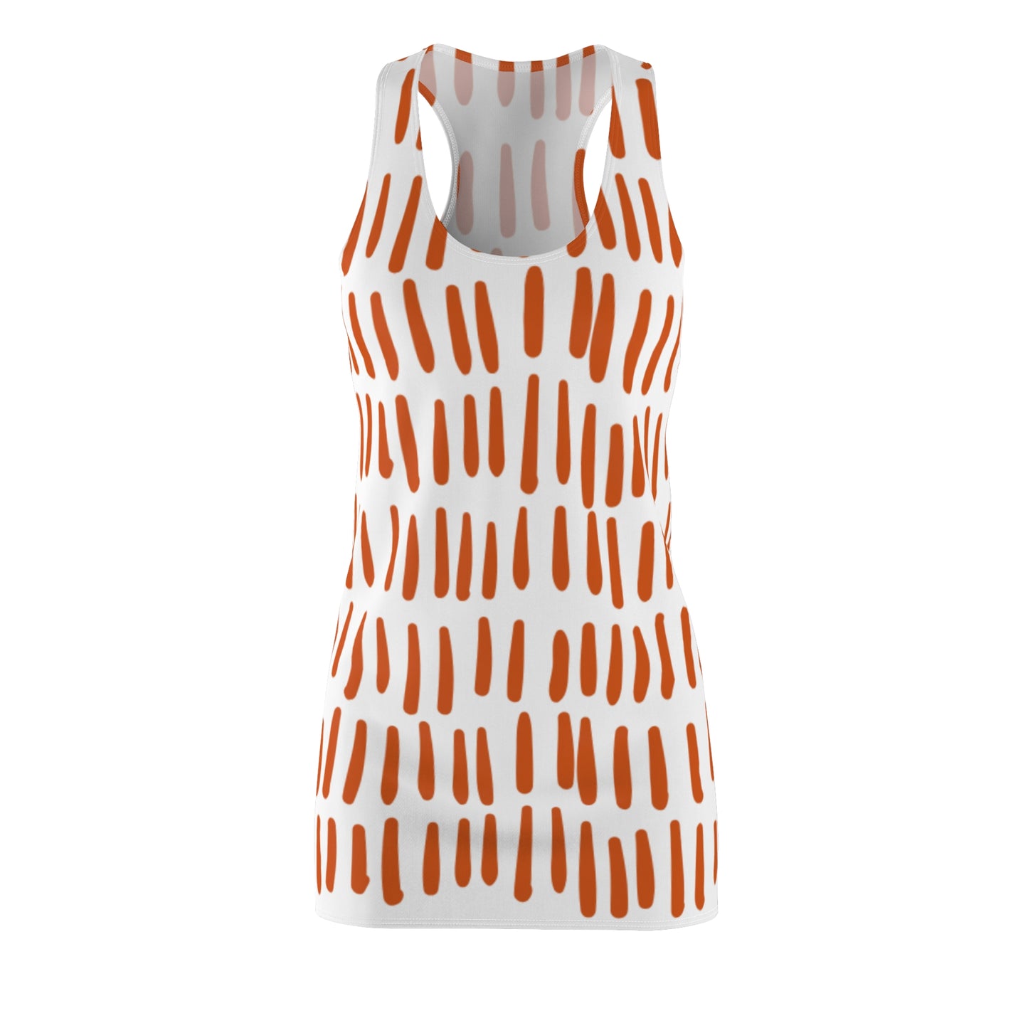 Weiß Orange Boho Racerback Kleid – Modernes Sommerkleid