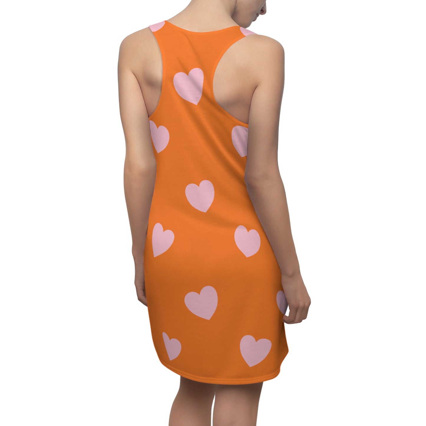 Rosa Herz Racerback Kleid – Romantisches Sommerkleid