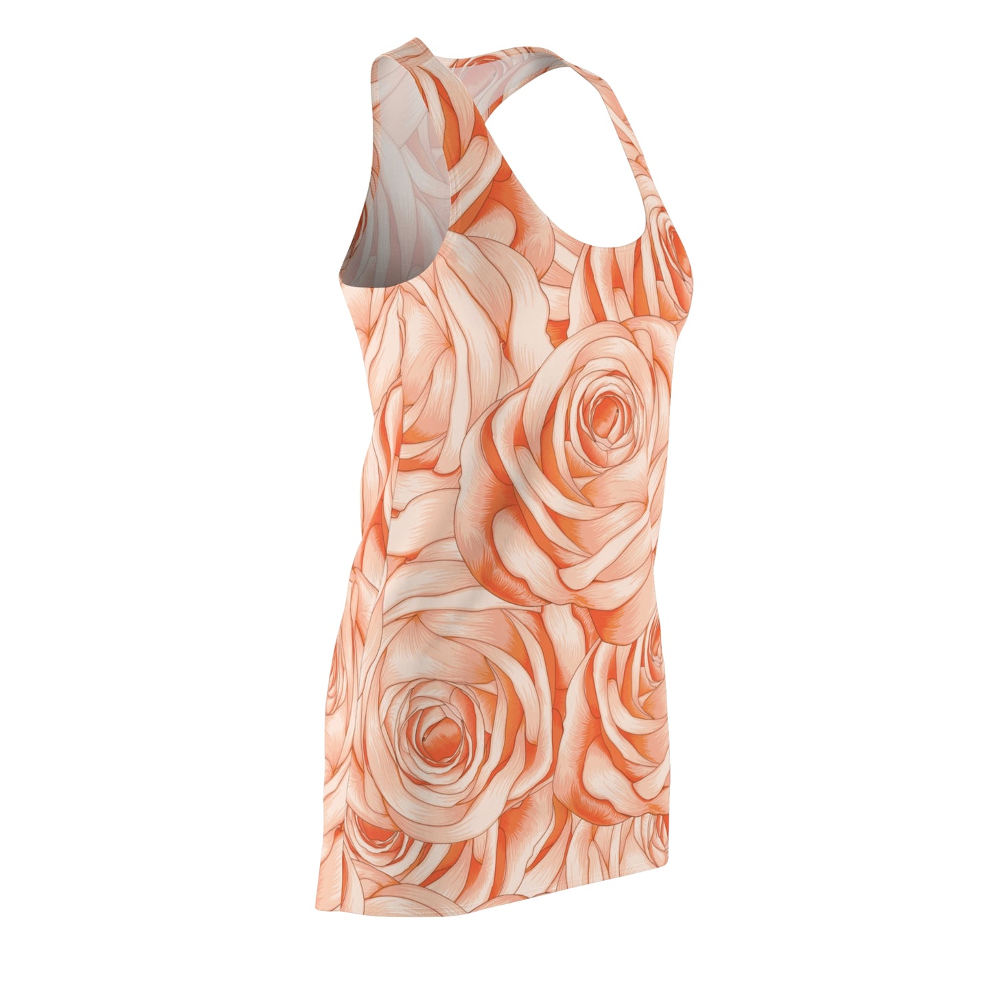 Damen Kleid Floral Racerback Rosen Sommer Strand Freizeit