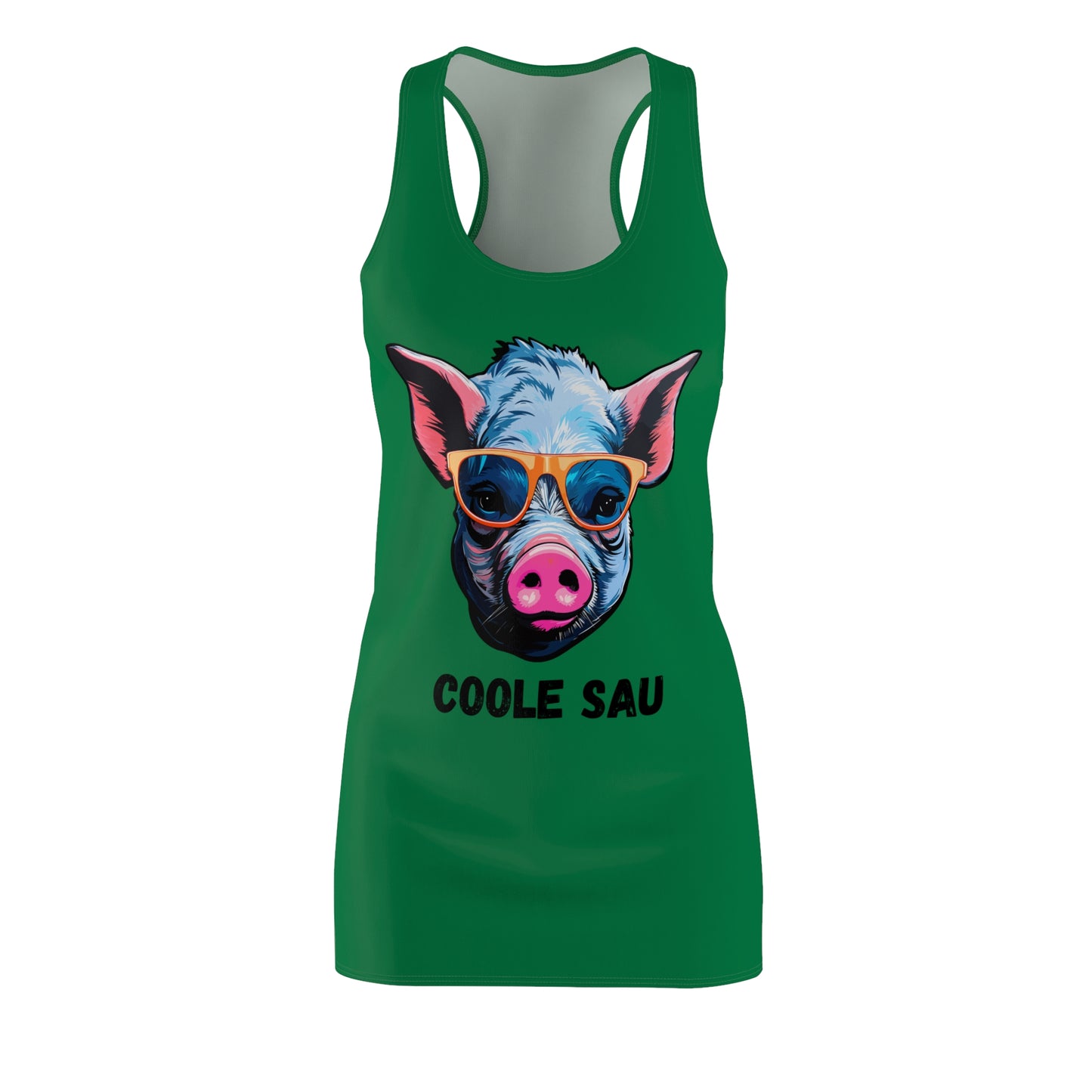 Damen Kleid Coole Sau Racerback Sommer Statement Fun