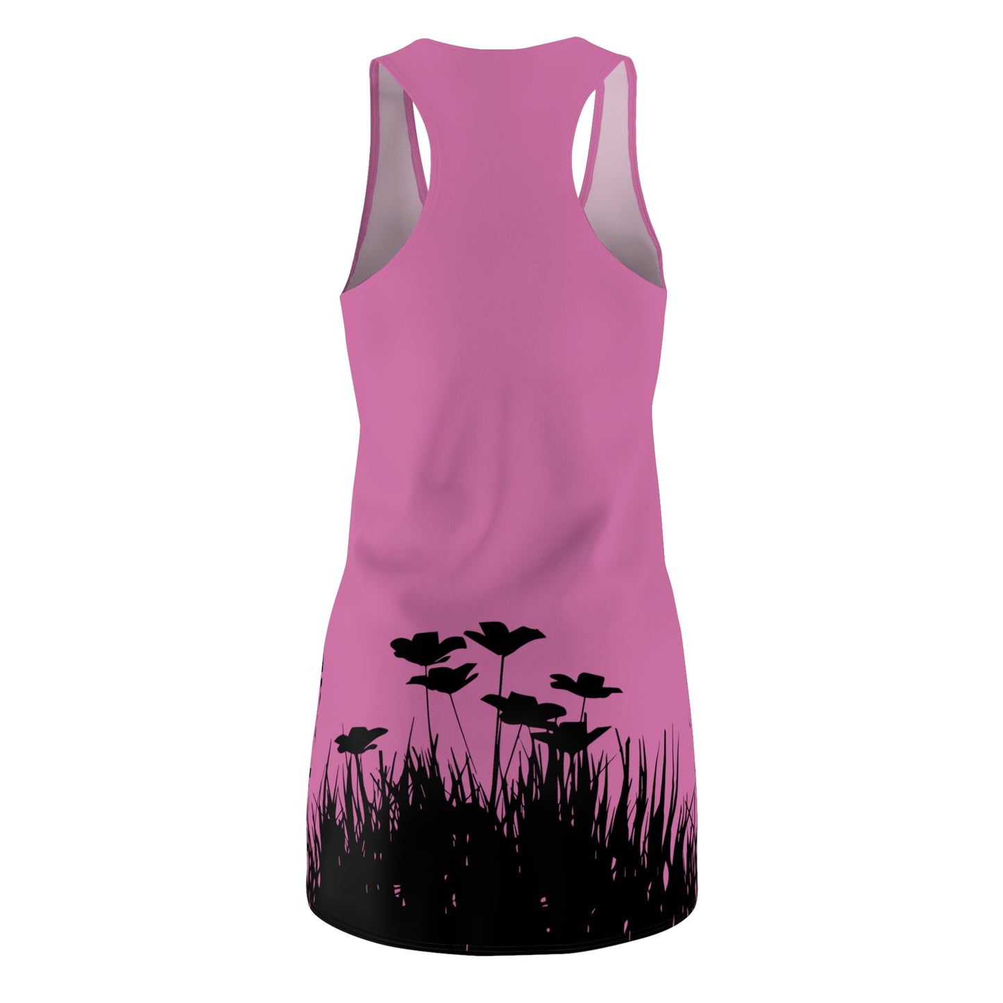 Rosa Racerback Damenkleid – Botanisches Sommerkleid, Freizeitkleid