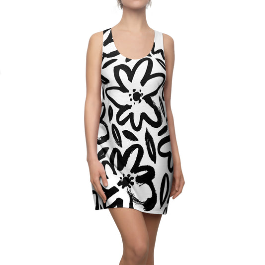 Racerback Kleid Damen Blumenmuster – Sommerkleid Strandkleid