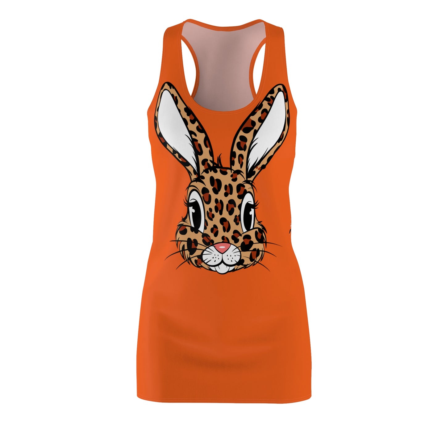 Leoparden Hase Racerback Kleid – Tierisch Orange