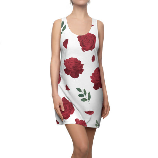 Rosen Racerback Kleid Damen – Sommerkleid, Freizeit & Strand