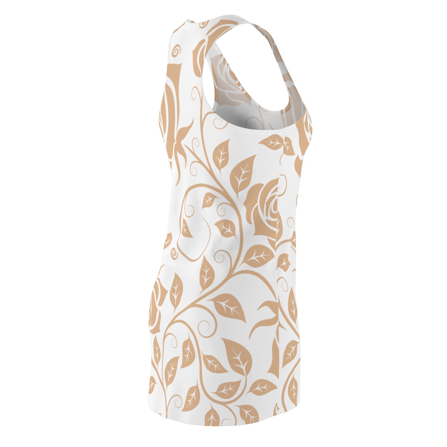 Floral Racerback Kleid Rose – Elegant in Beige & Weiß