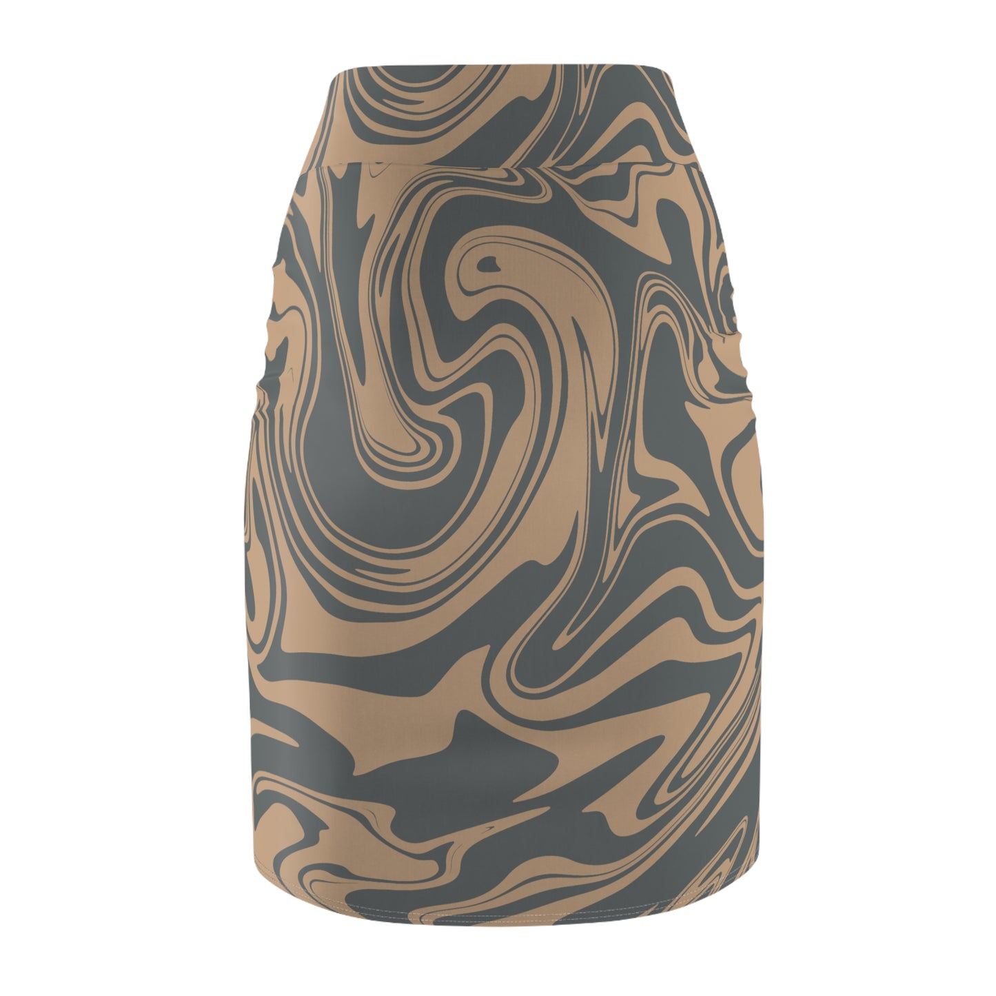 Damen Rock Marmor Print Bleistift Elegant Business Casual