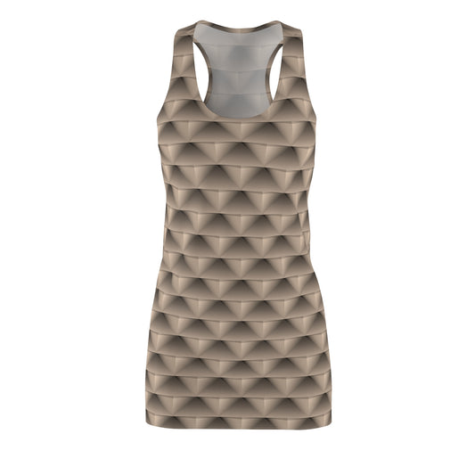 3D Muster Racerback Kleid – Modernes Sommerkleid