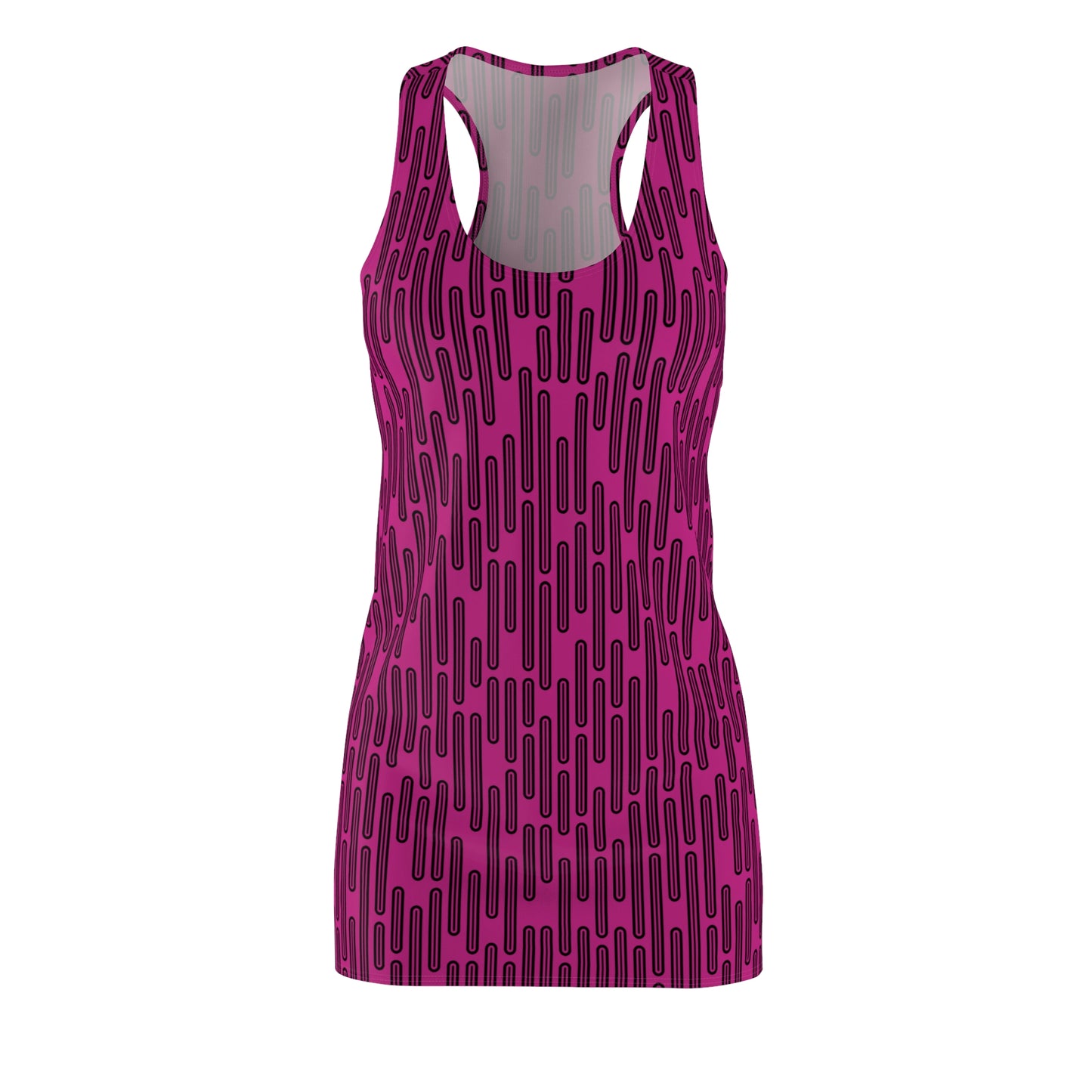 Vertikal Muster Racerback Kleid – Schwarz Pink Damenmode