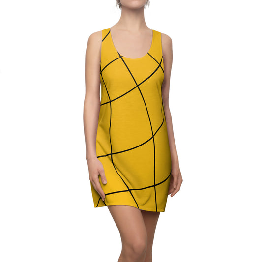 Abstrakt Linien Racerback Kleid – Modernes Sommerkleid