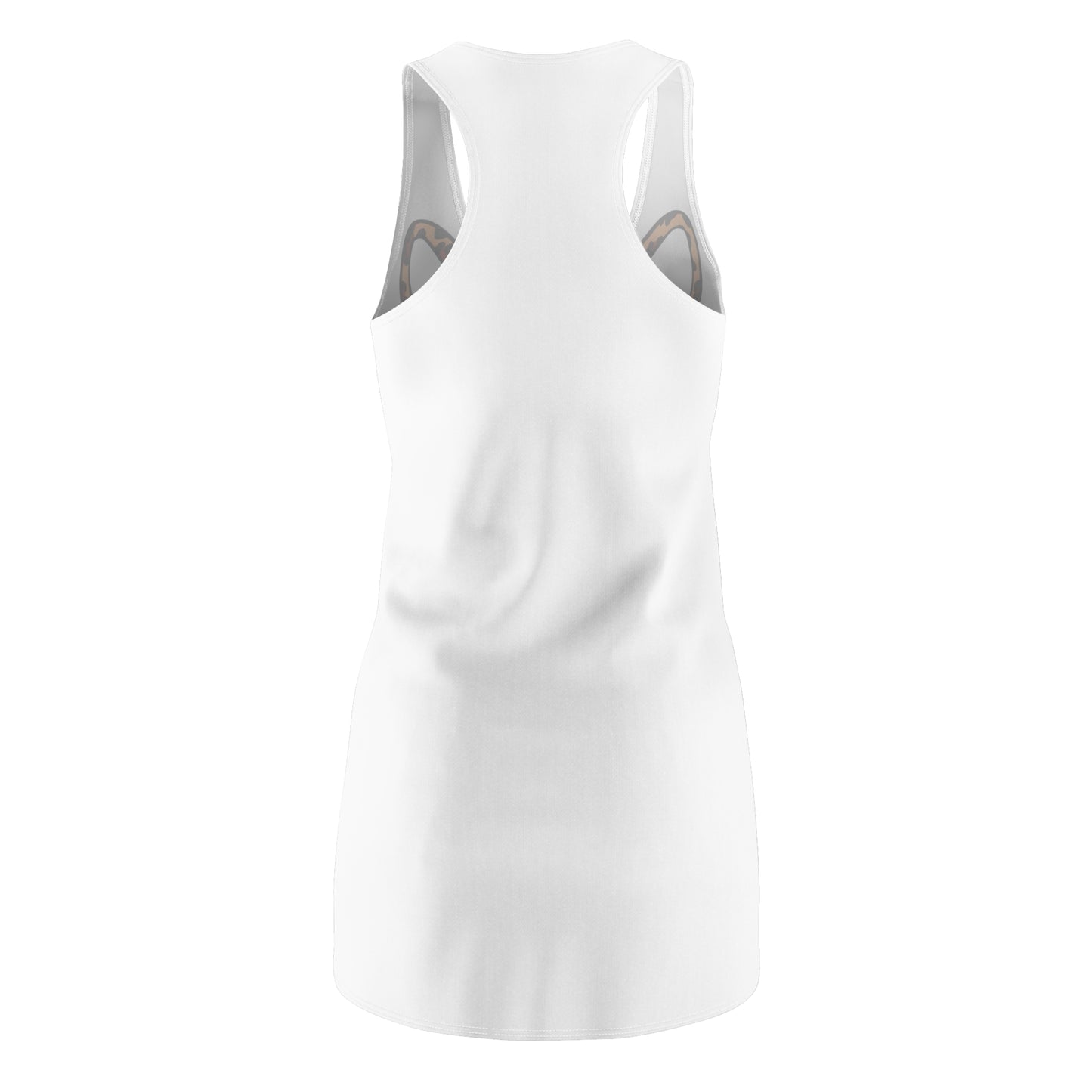 Leoparden Hase Racerback Kleid – Tierisch Weiß