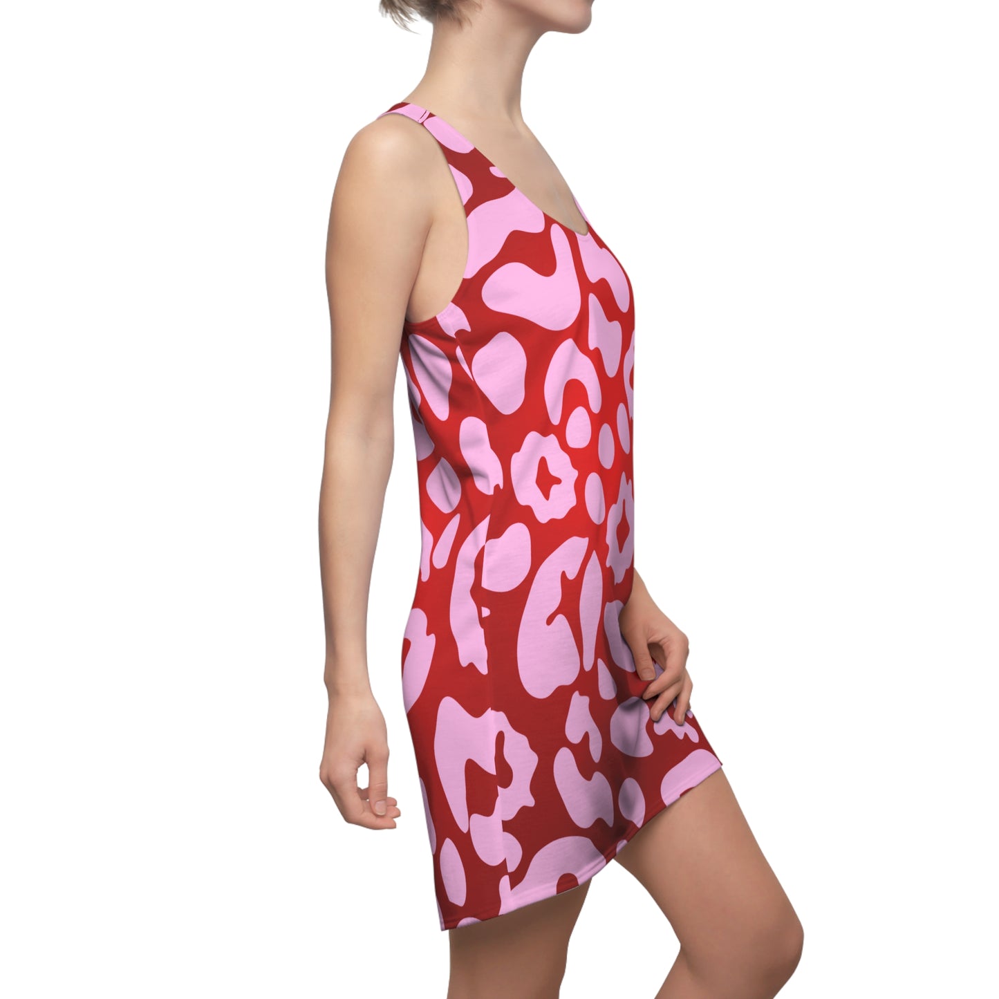 Rot Pink Animal Print Racerback Kleid – Festival Outfit