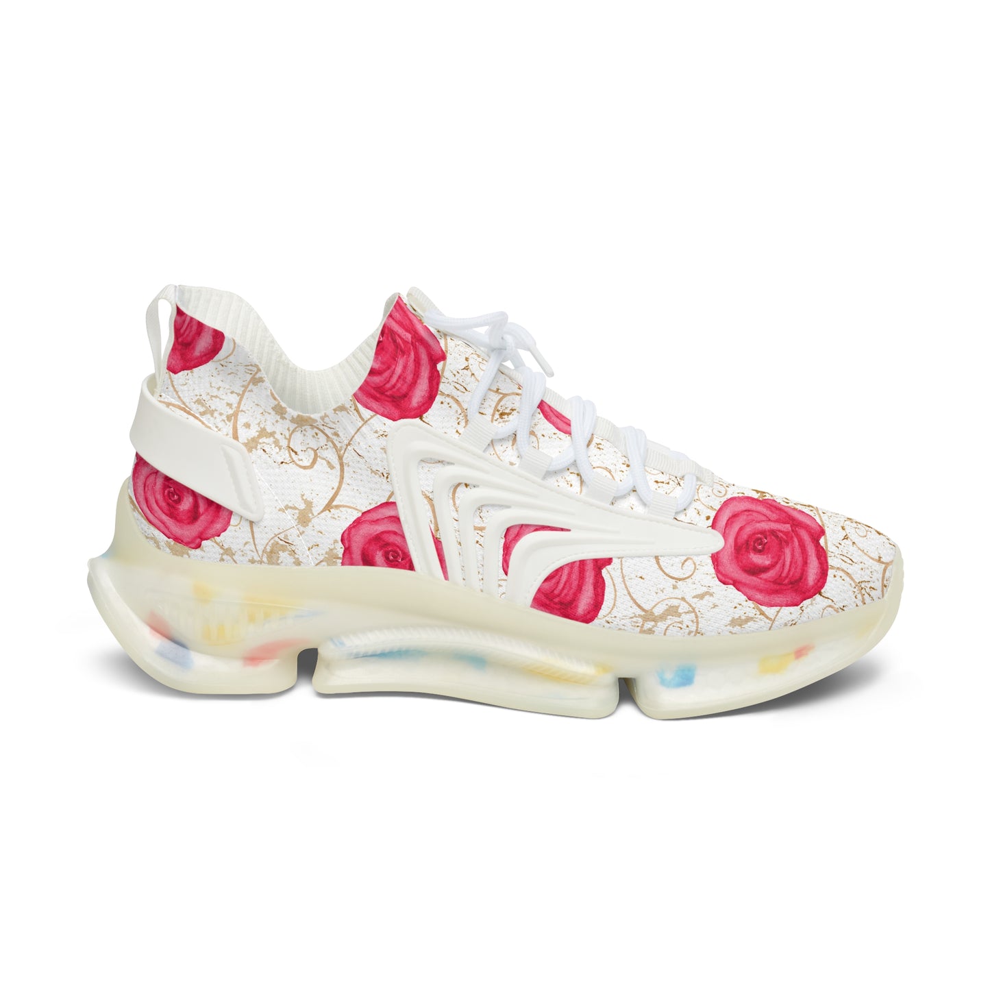 Damen Sneaker mit Rosenmuster – Stylische Sportschuhe
