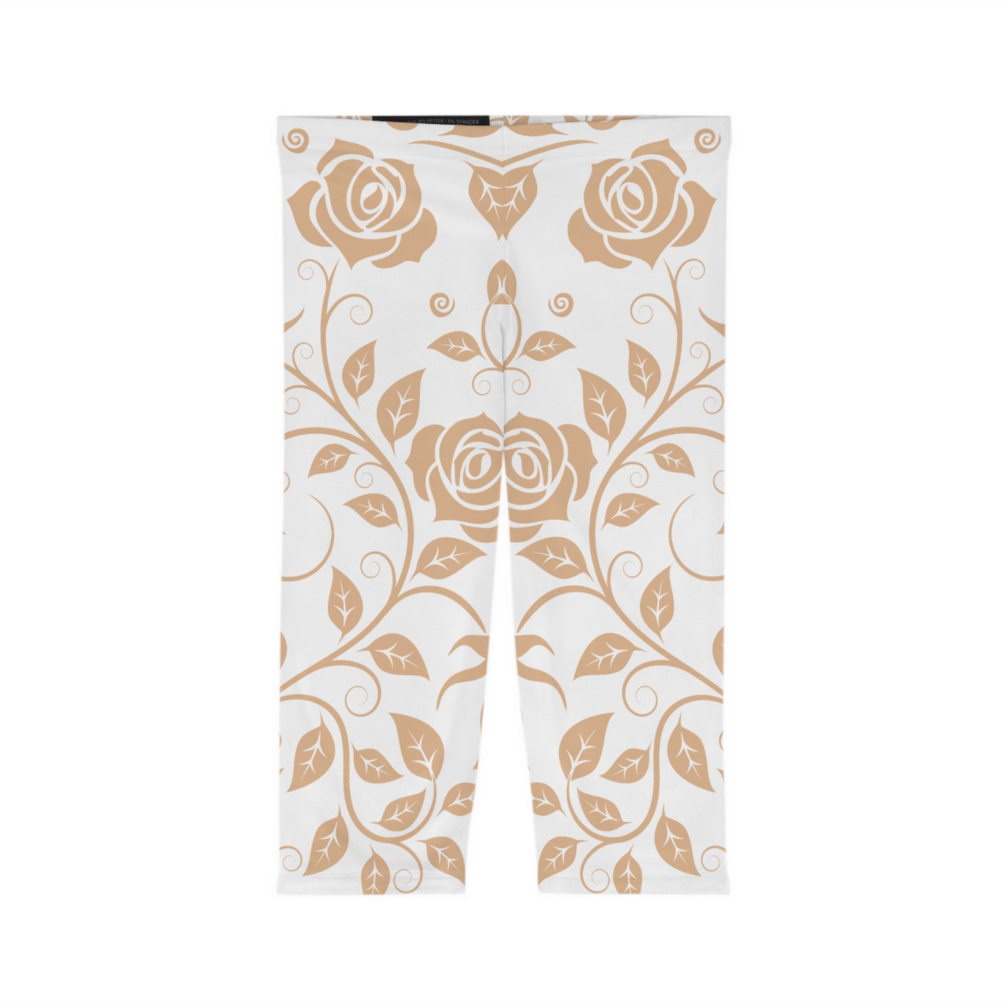 Damen Capri Leggings Blumenmuster Elegant Bequeme Yoga Fitness Hose