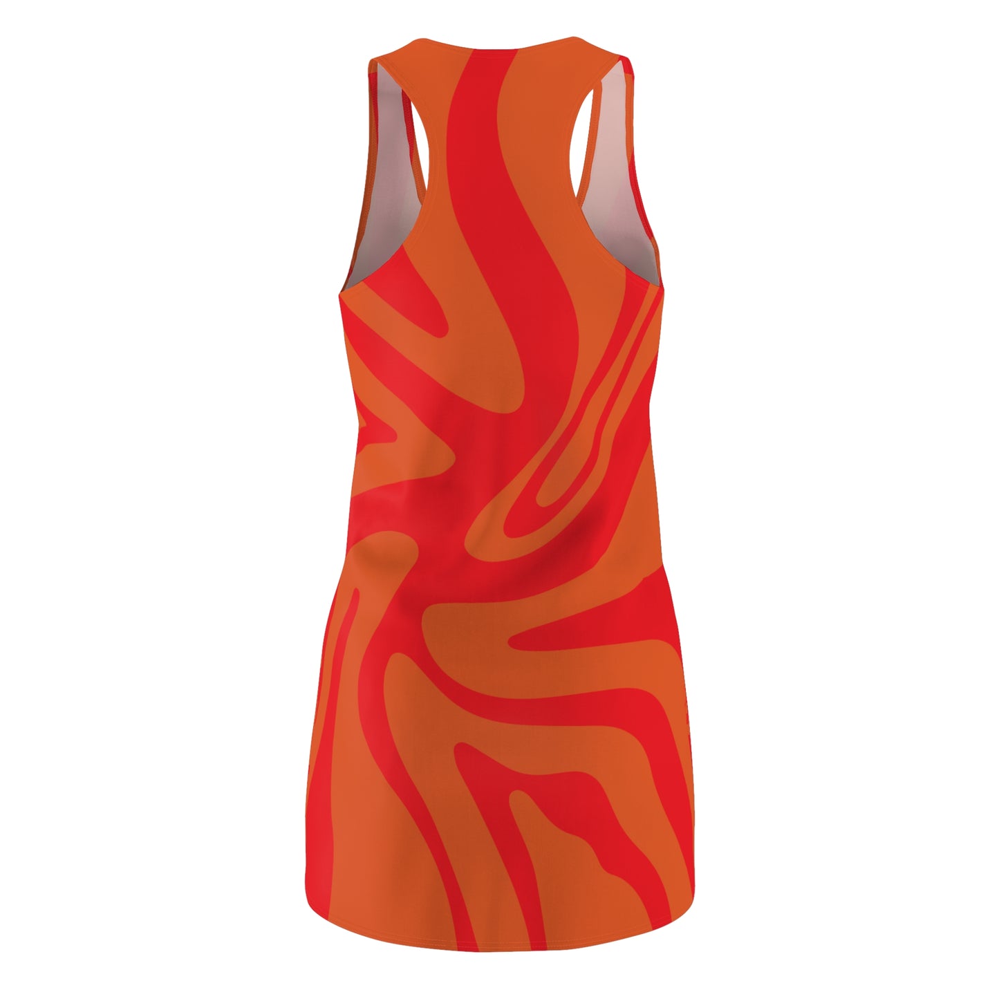 Rotes Damen Kleid Swirl Muster Racerback Sommer Bohemian Beach