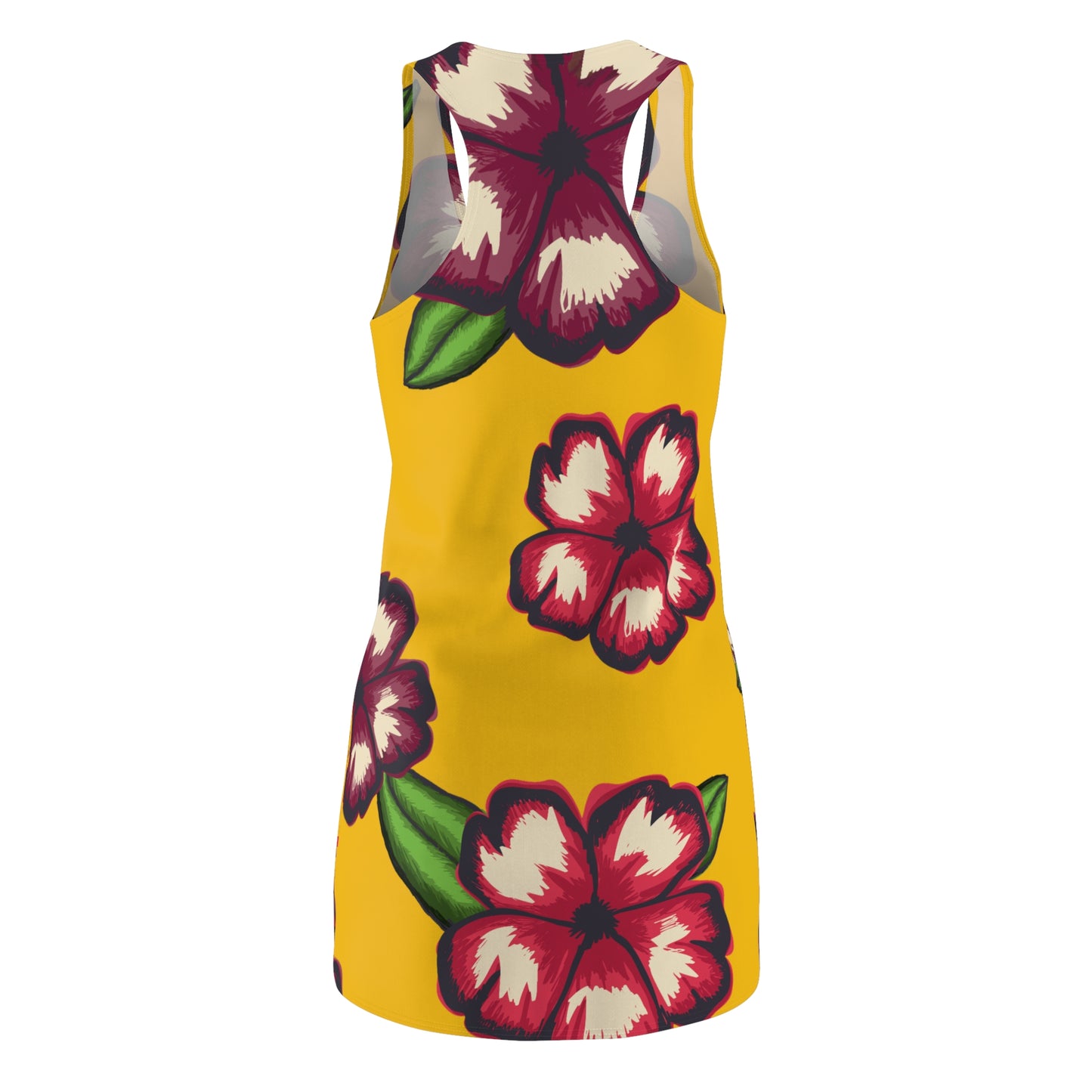 Gelbes Hibiskus Racerback Kleid – Stylishes Sommerkleid