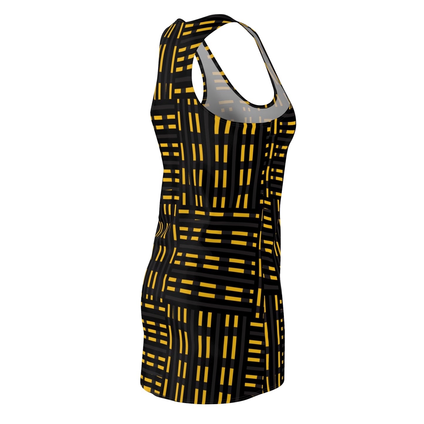 Schwarz Gelbes Racerback Kleid – Modernes Sommerkleid