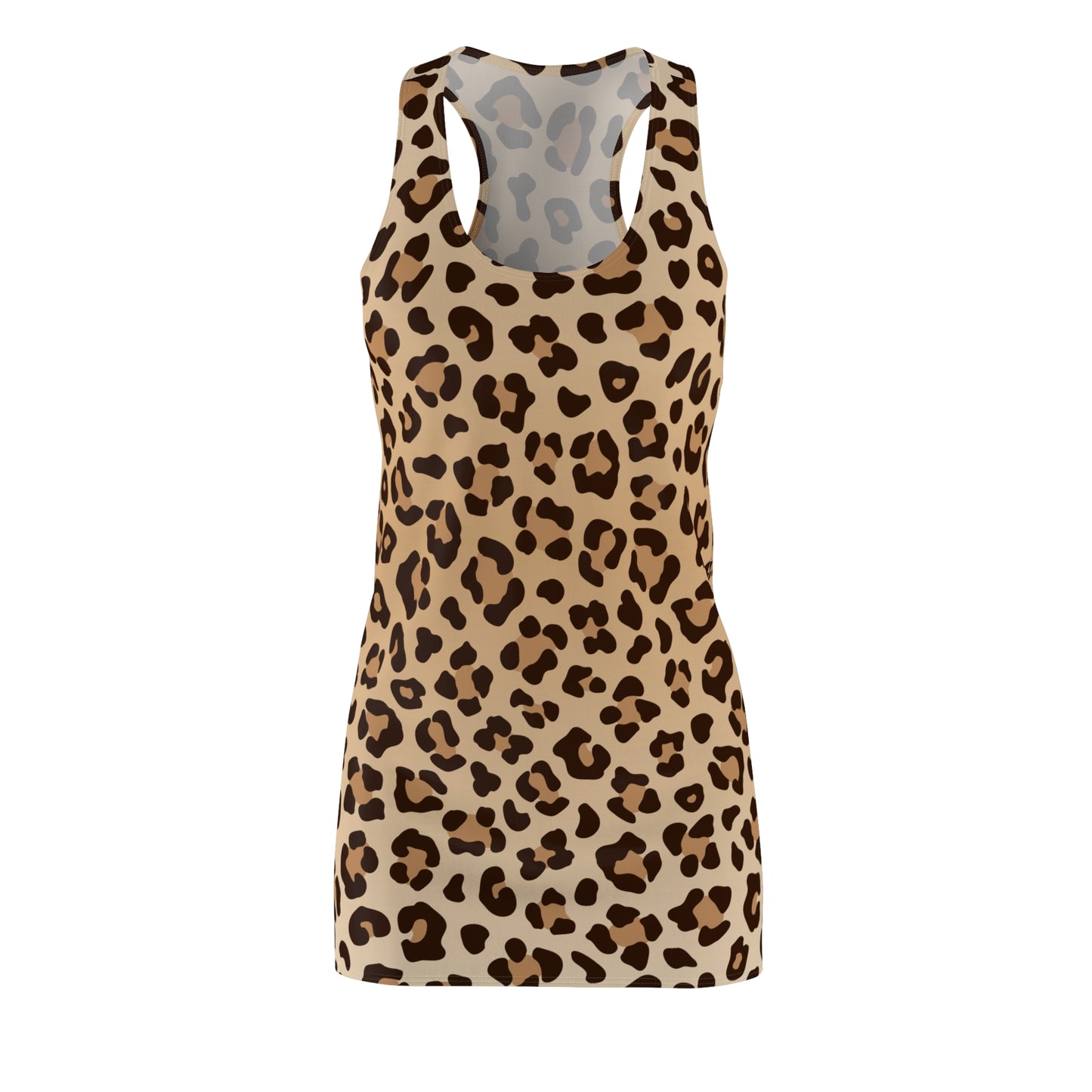 Damen Kleid Leoparden Print Racerback Sommer Beach Casual