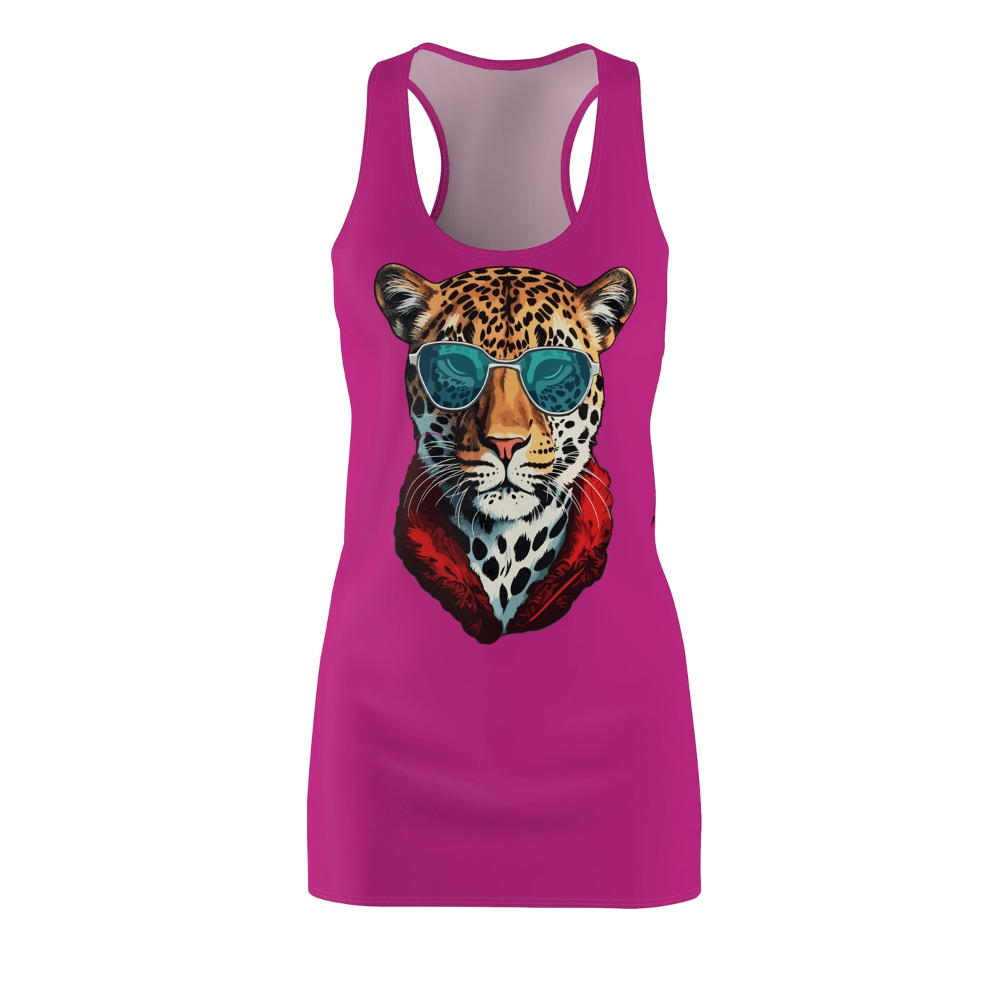 Pinkes Leopard Sonnenbrille Racerback Kleid – Cooles Sommerkleid