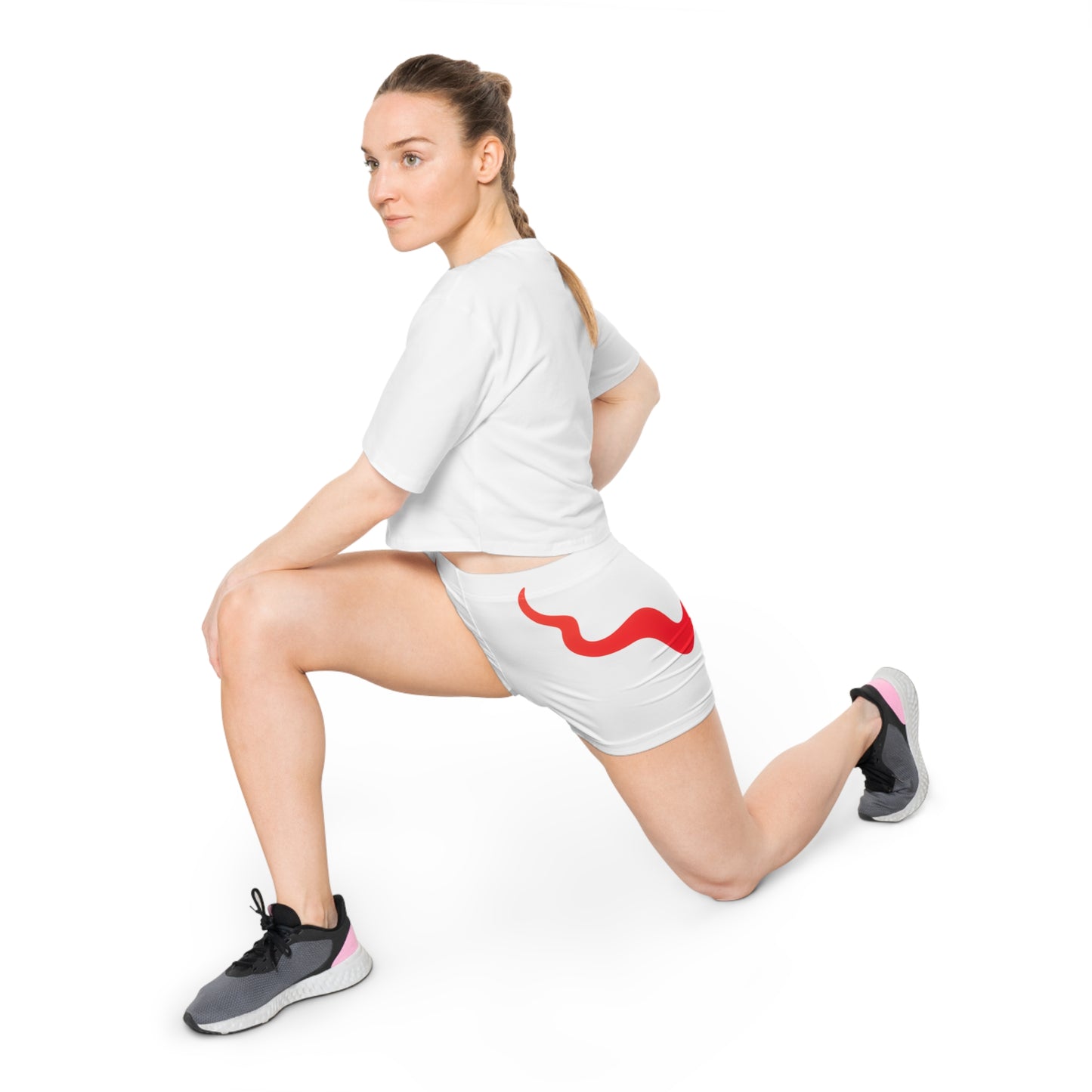 Damen Shorts Dynamic Red Wave Sportliche Activewear Sommer