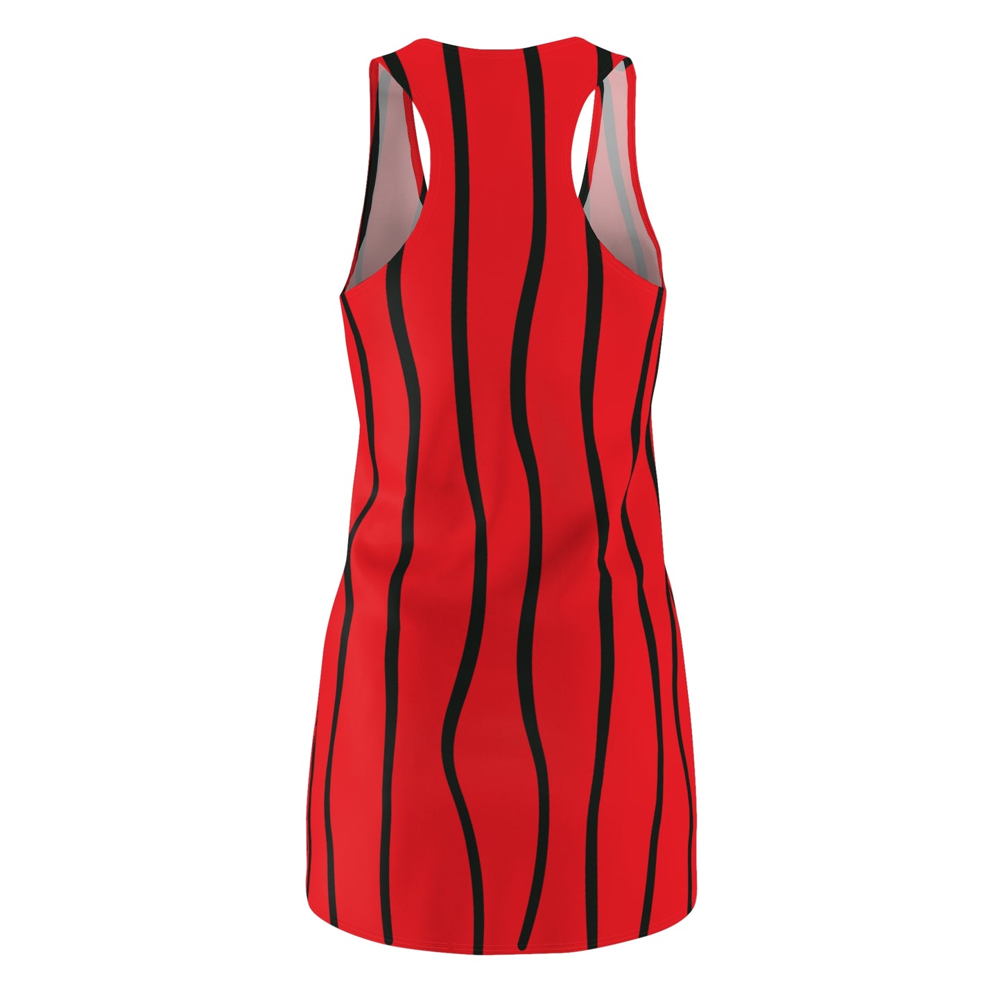 Rot Schwarz Wellen Racerback Kleid – Modernes Sommerkleid