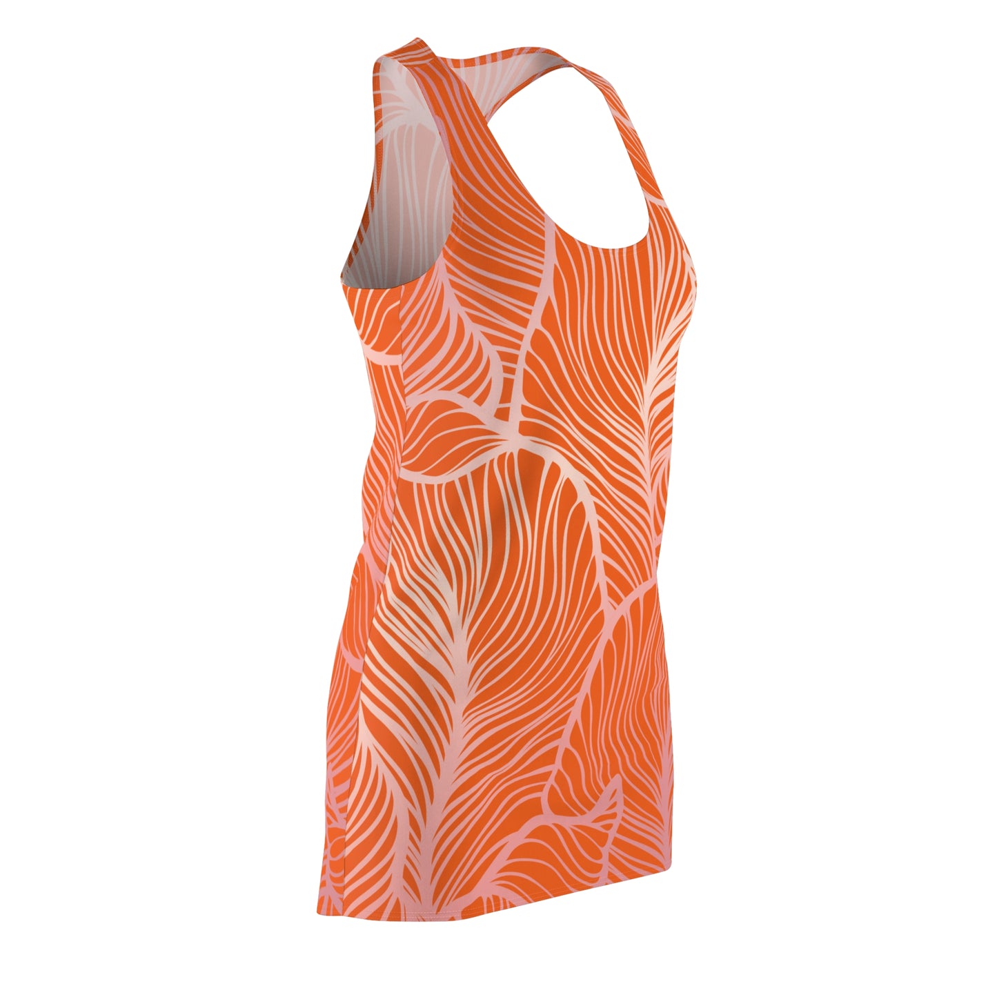 Rosa Orange Floral Racerback Kleid – Elegantes Sommerkleid