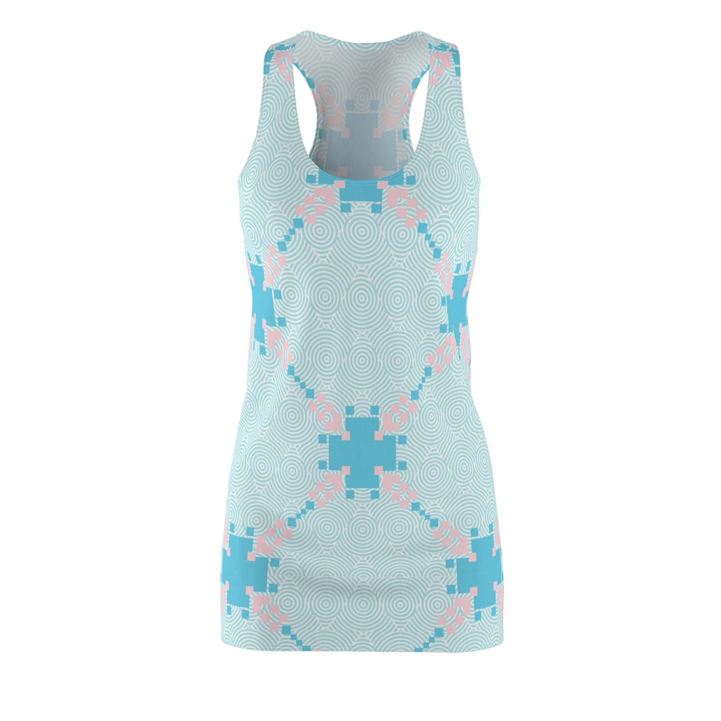 Damen Racerback Kleid mit geometrischem Muster – Bequemes Sommerkleid
