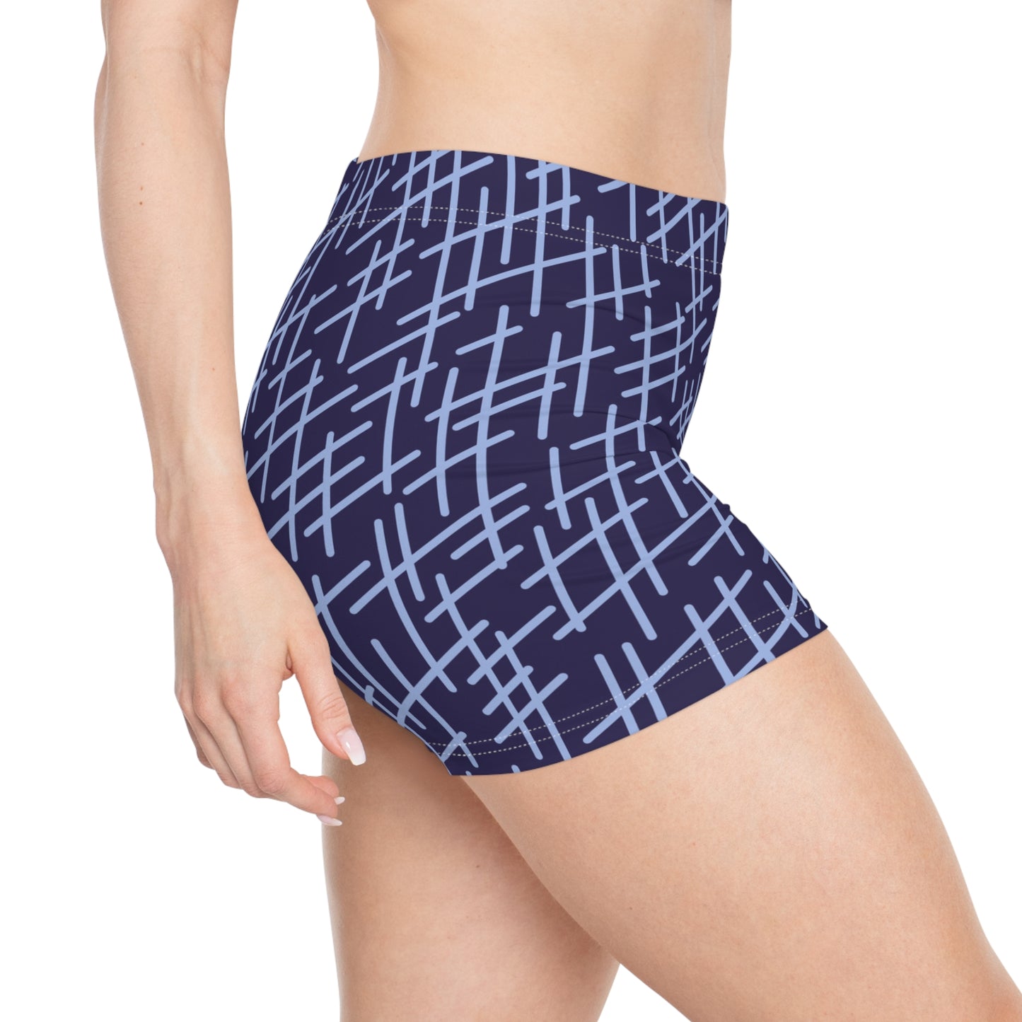 Damen Sport Shorts Modernes Muster Atmungsaktiv Fitness Freizeit