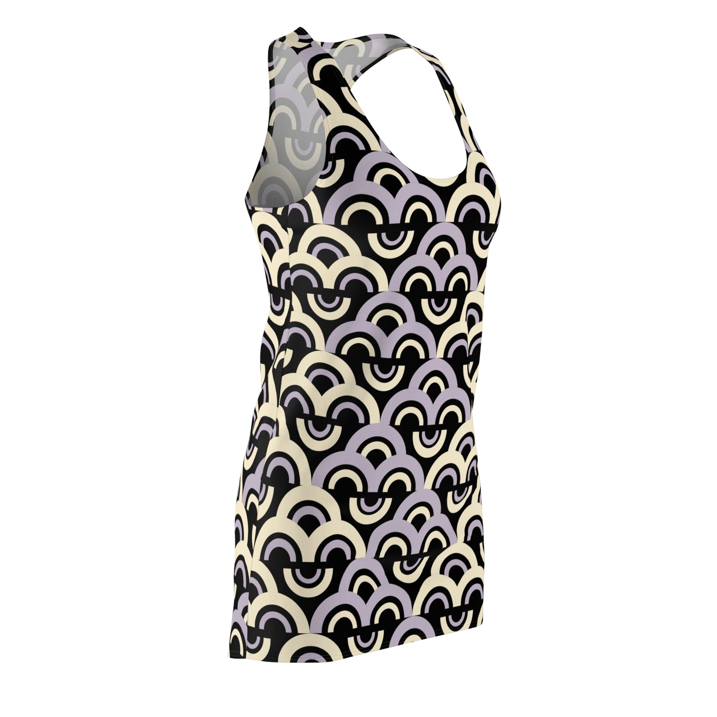 Damen Racerback Kleid Pastell Bogenmuster Bequemes Freizeitkleid
