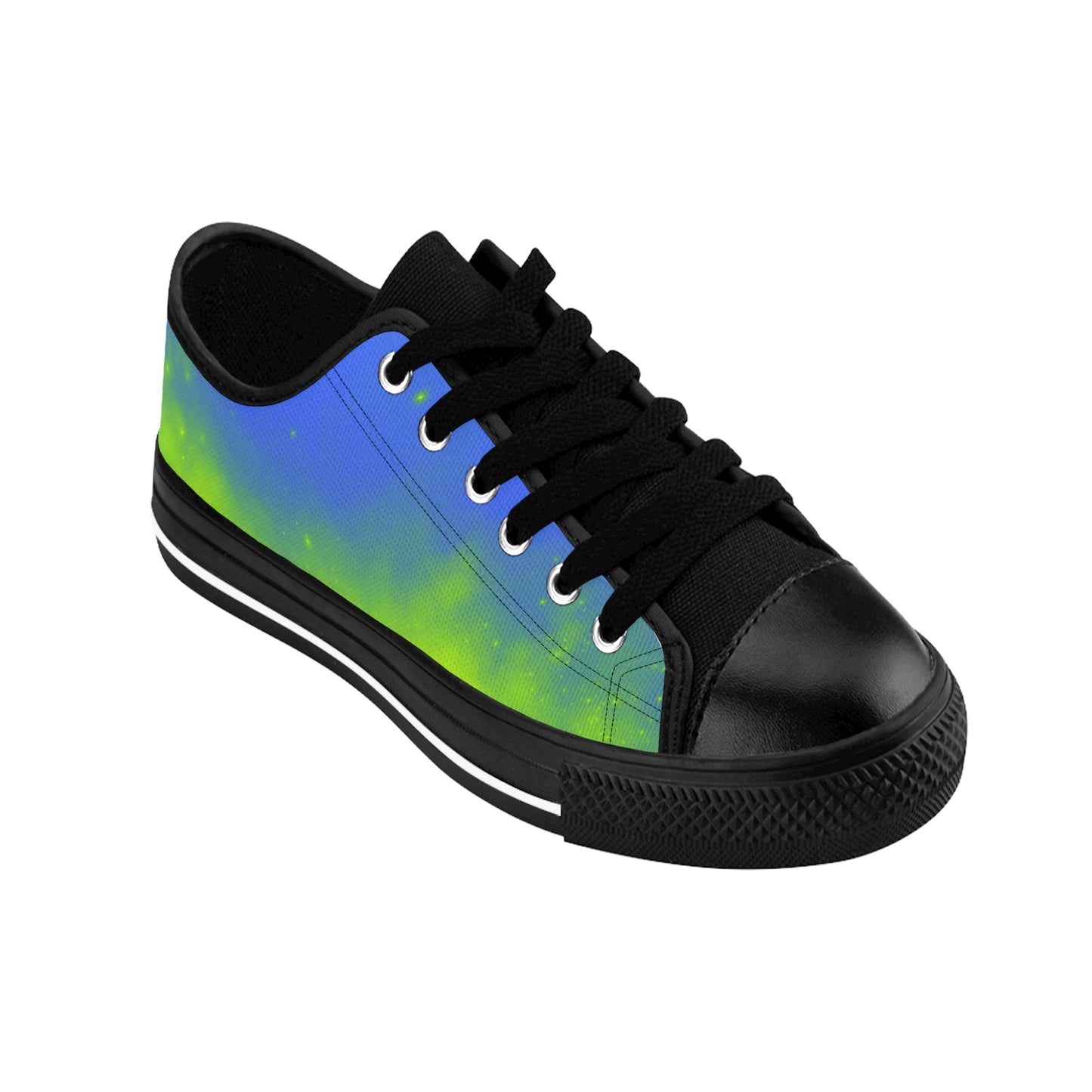 Galaxy Glow Sneakers – Blue Green Cosmic Canvas Shoes