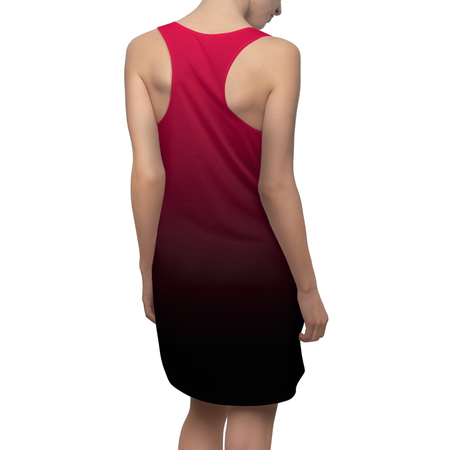 Rotes Racerback Kleid mit schwarzem Farbverlauf