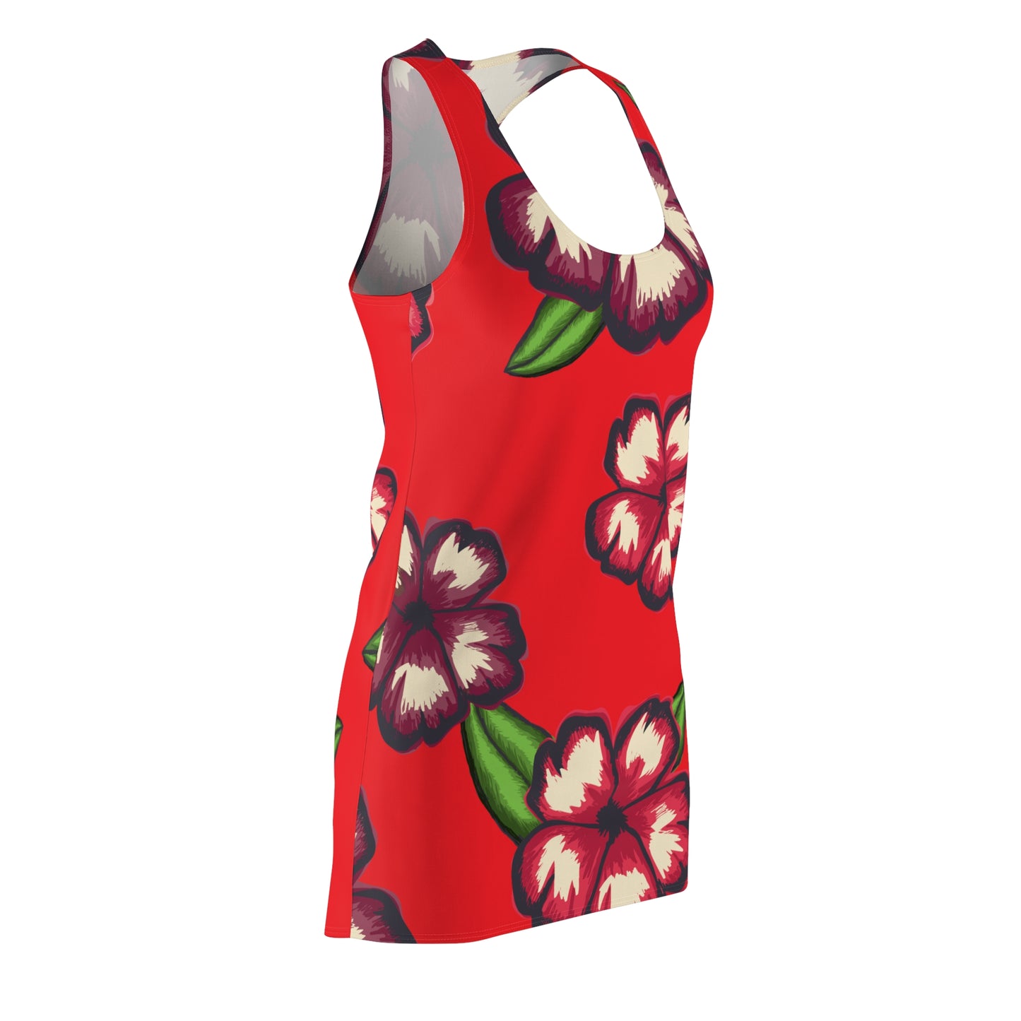 Rotes Hibiskus Racerback Kleid – Stylishes Sommerkleid