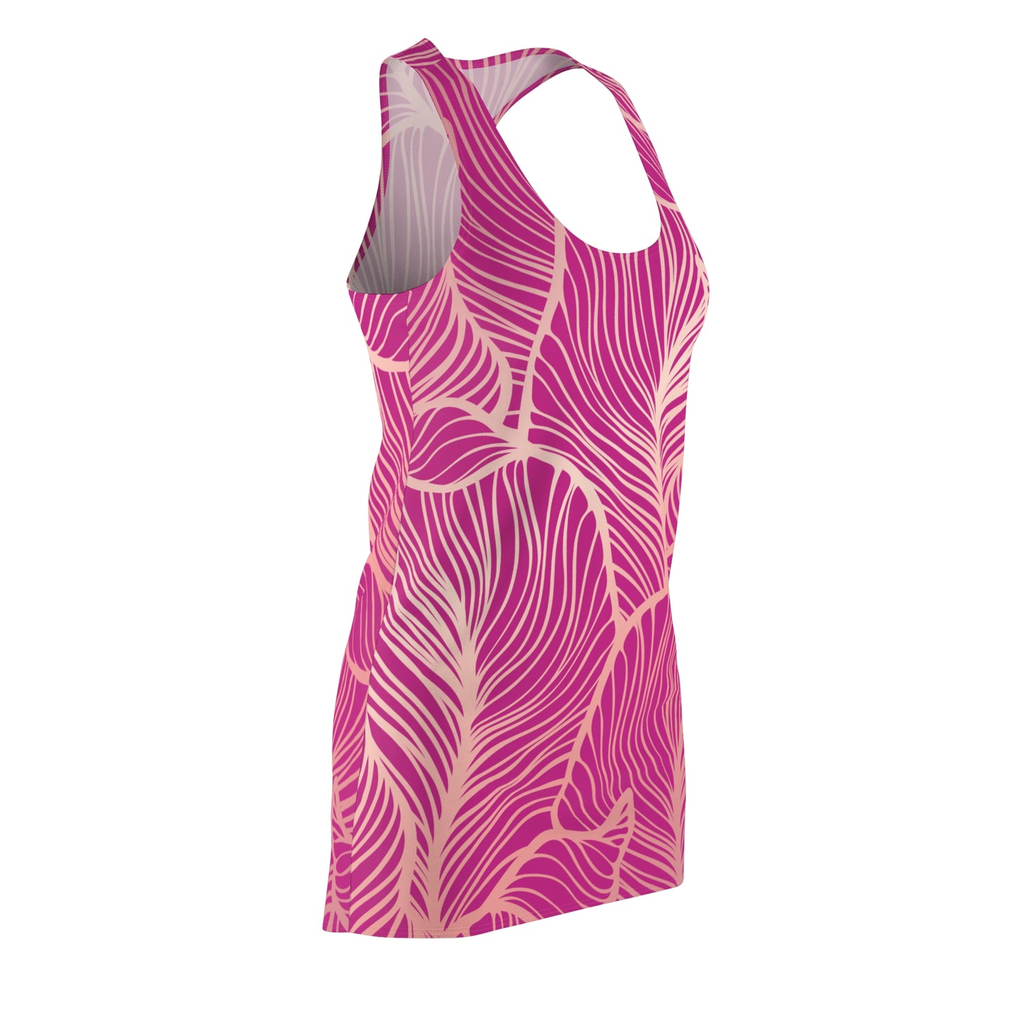 Rosa Pink Floral Racerback Kleid – Elegantes Sommerkleid