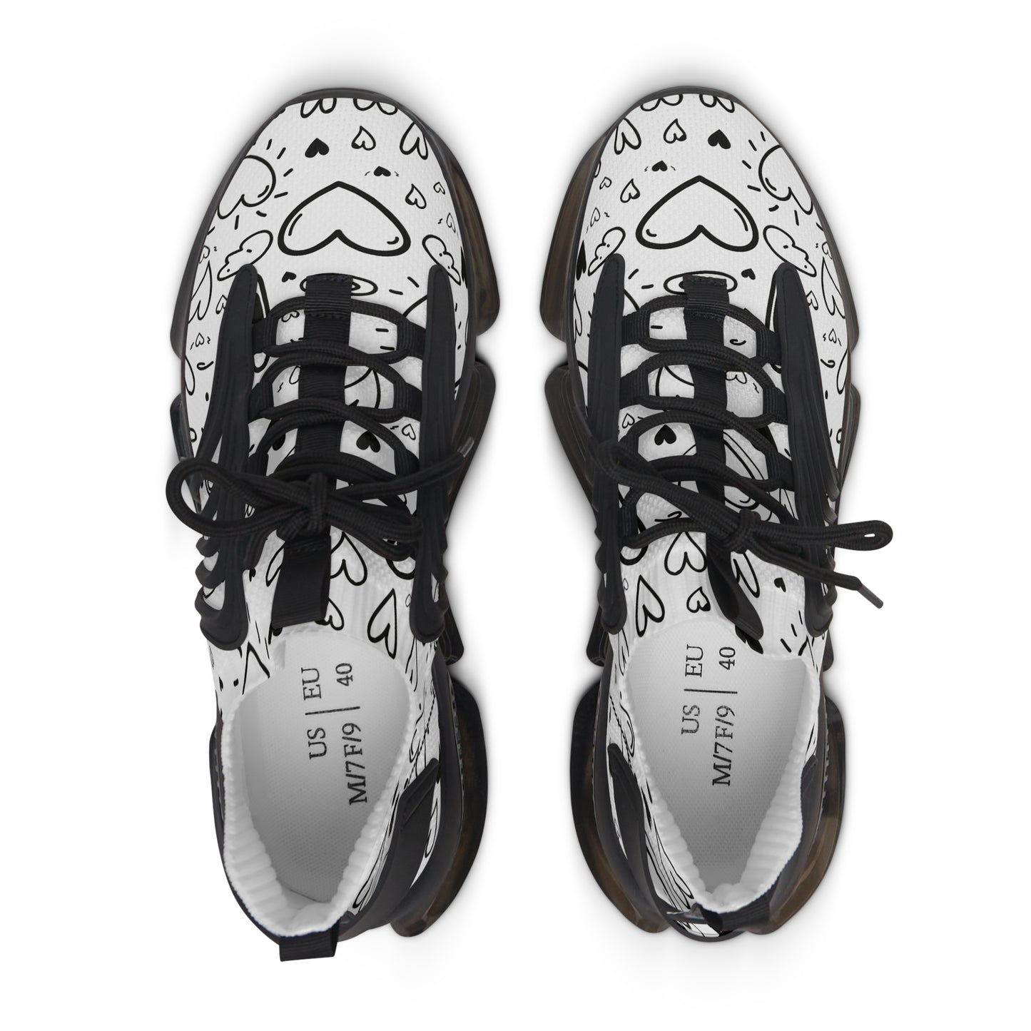 Damen Sneaker mit Herzmuster – Stylische Sportschuhe