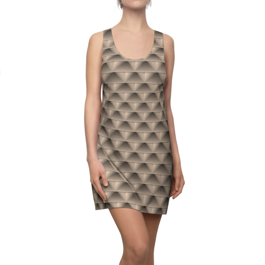 3D Muster Racerback Kleid – Modernes Sommerkleid