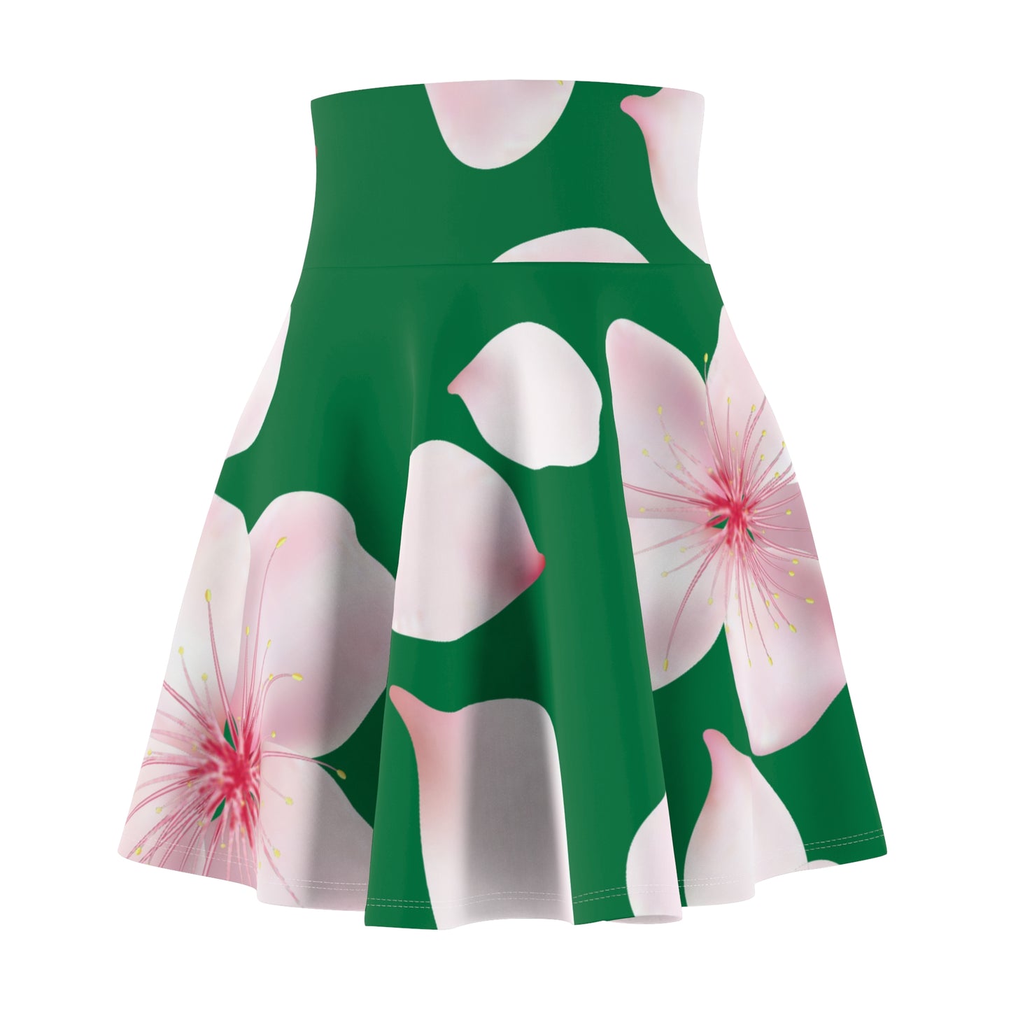 Grüner Damen Rock Blütenmuster Skater Elegant Sommer Casual