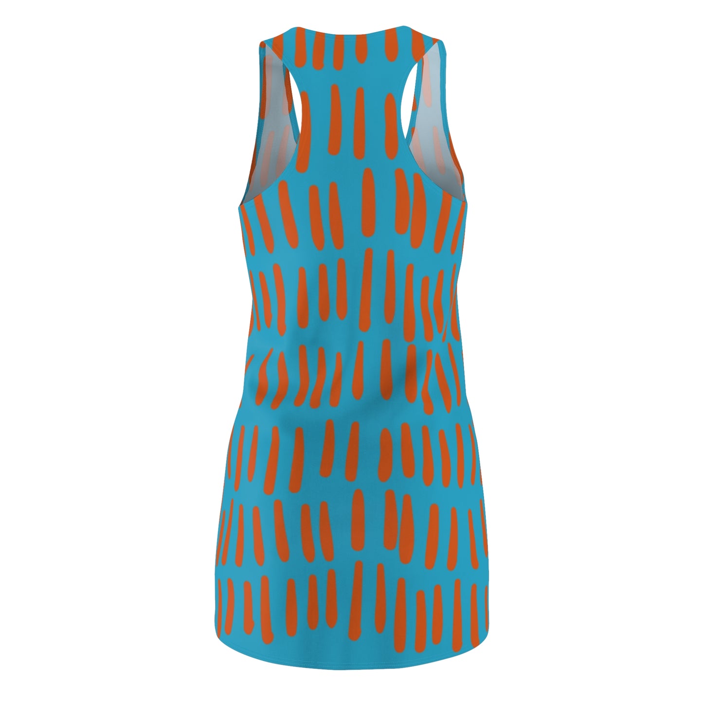 Türkis Orange Boho Racerback Kleid – Modernes Sommerkleid