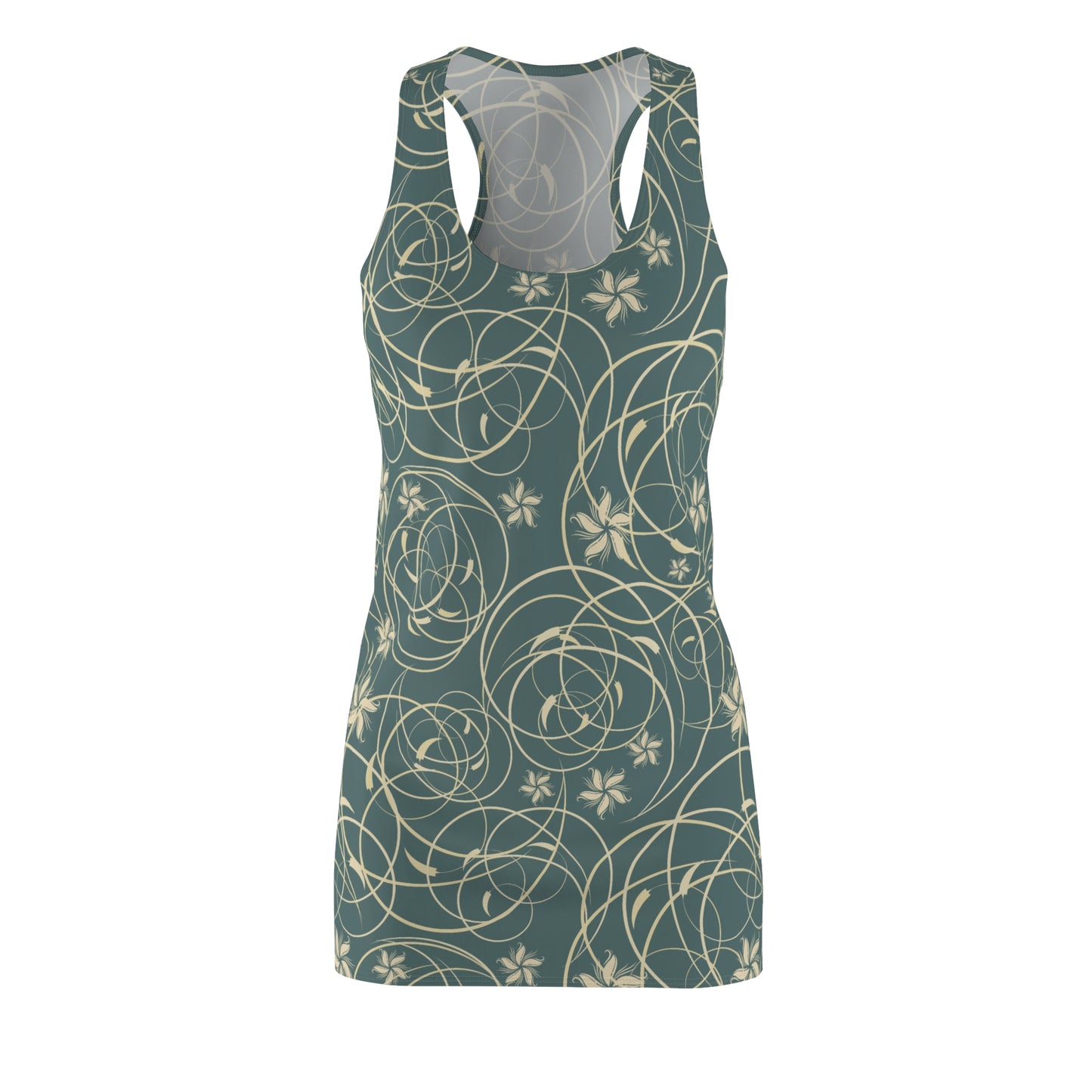 Chic Floral Racerback Kleid Damen Sommerkleid Freizeit Urlaub Ärmelos